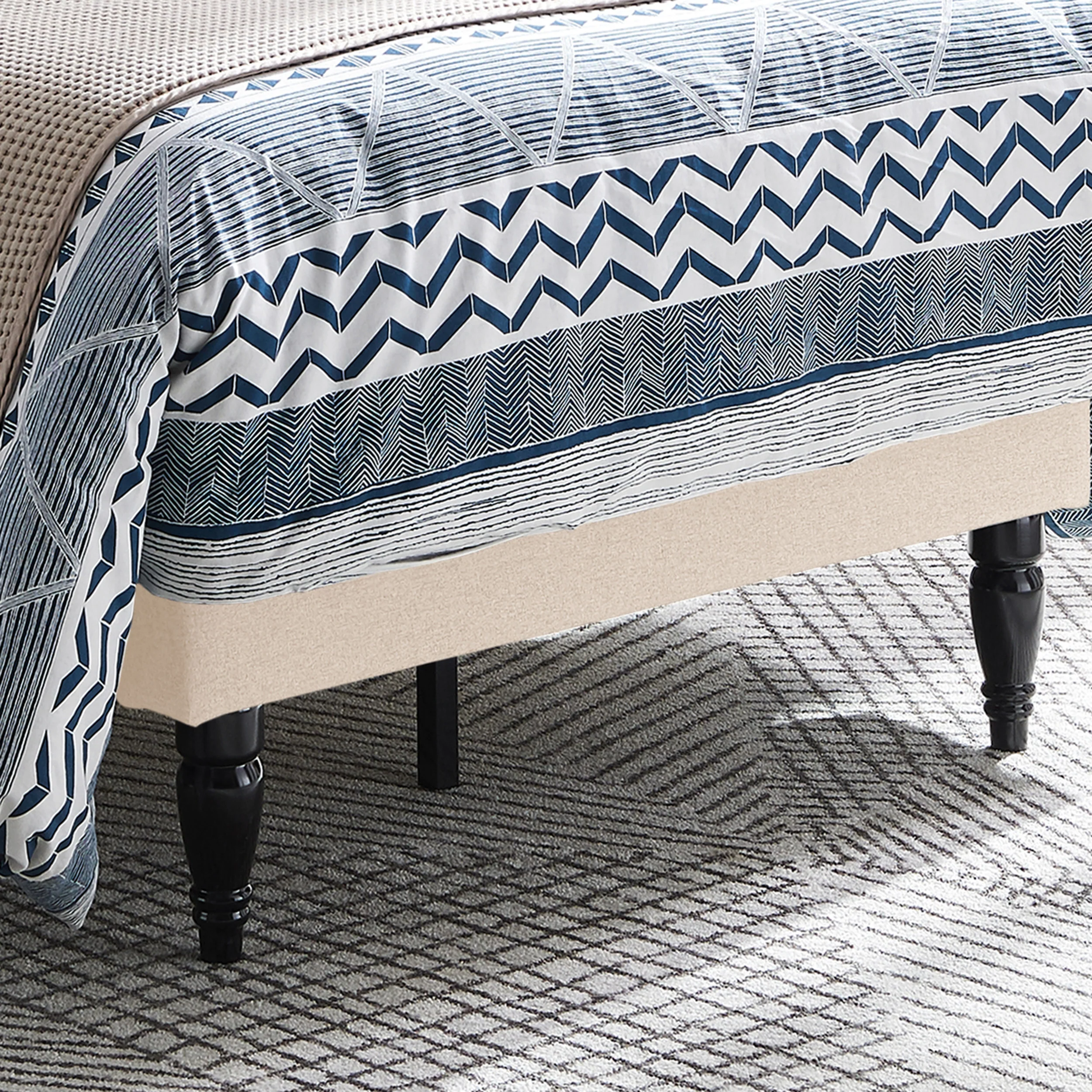 Renee Contemporary Upholstered Twin Bed Platform - furnishings