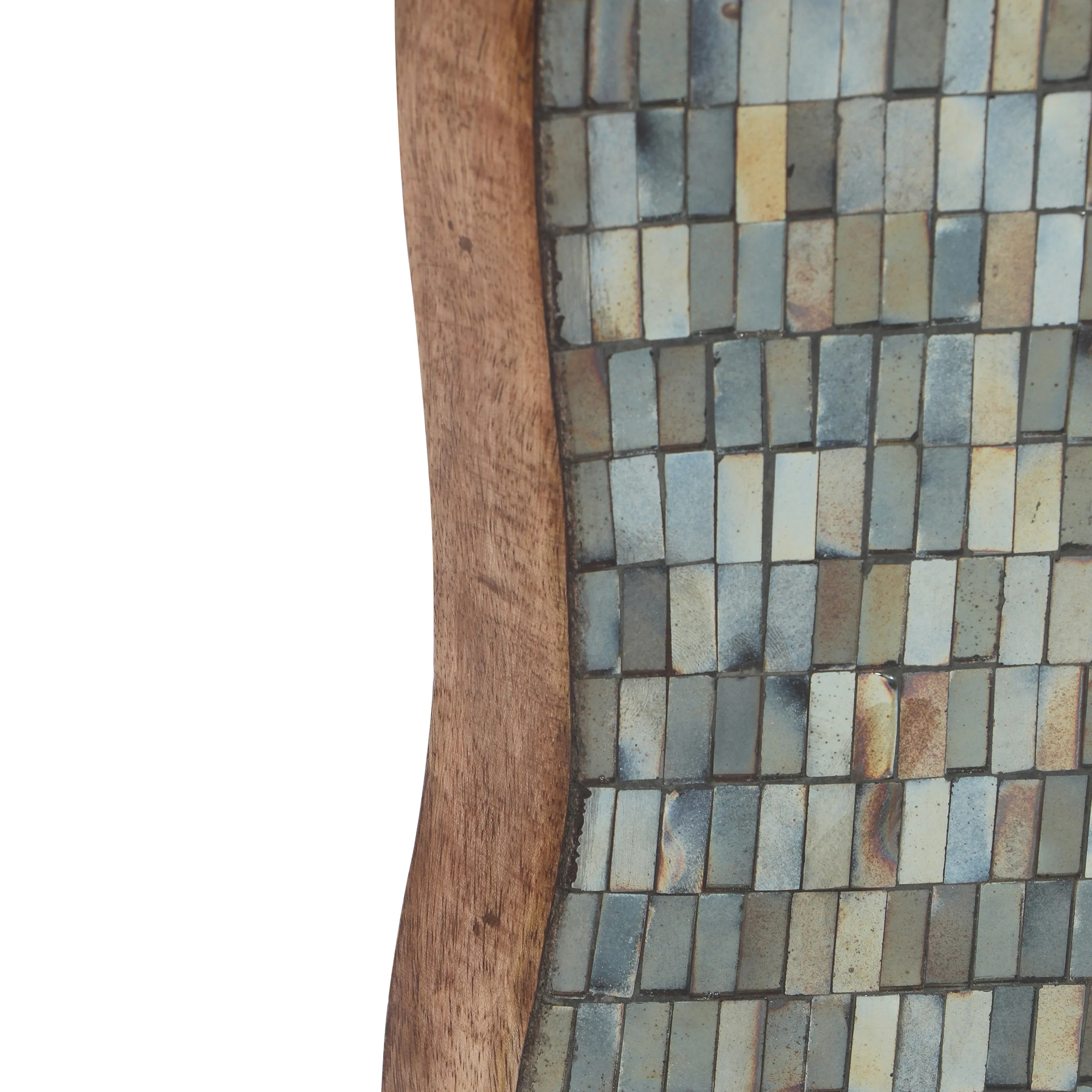 Farmdale Boho Handcrafted Rectangular Mosaic Wall Mirror, Golden Brown - furnishings