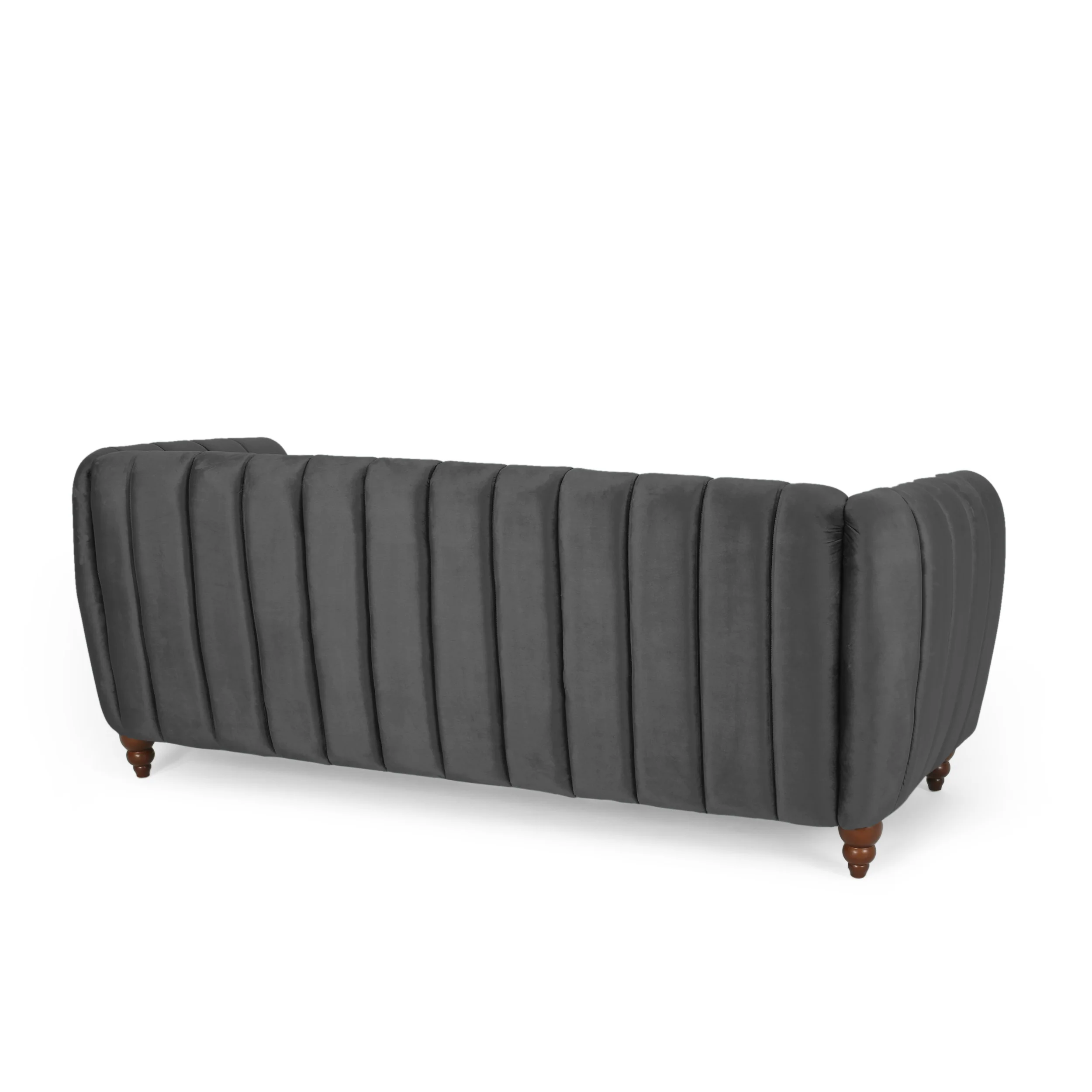 Worden Modern Glam Velvet Channel Stitch 3 Seater Sofa - furnishings