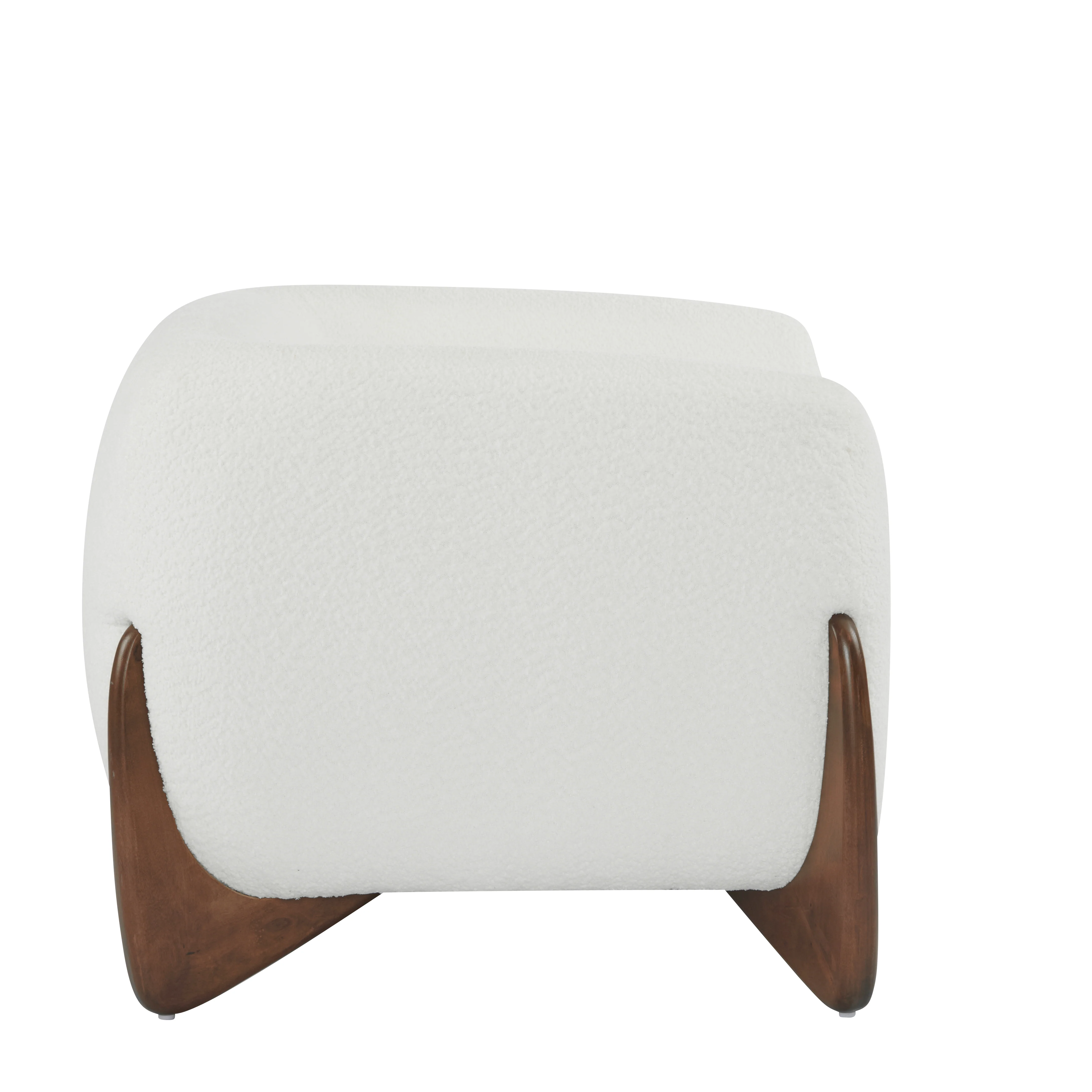 Zelora Modern Upholstered Boucle Club Chair, Birch Wood - furnishings