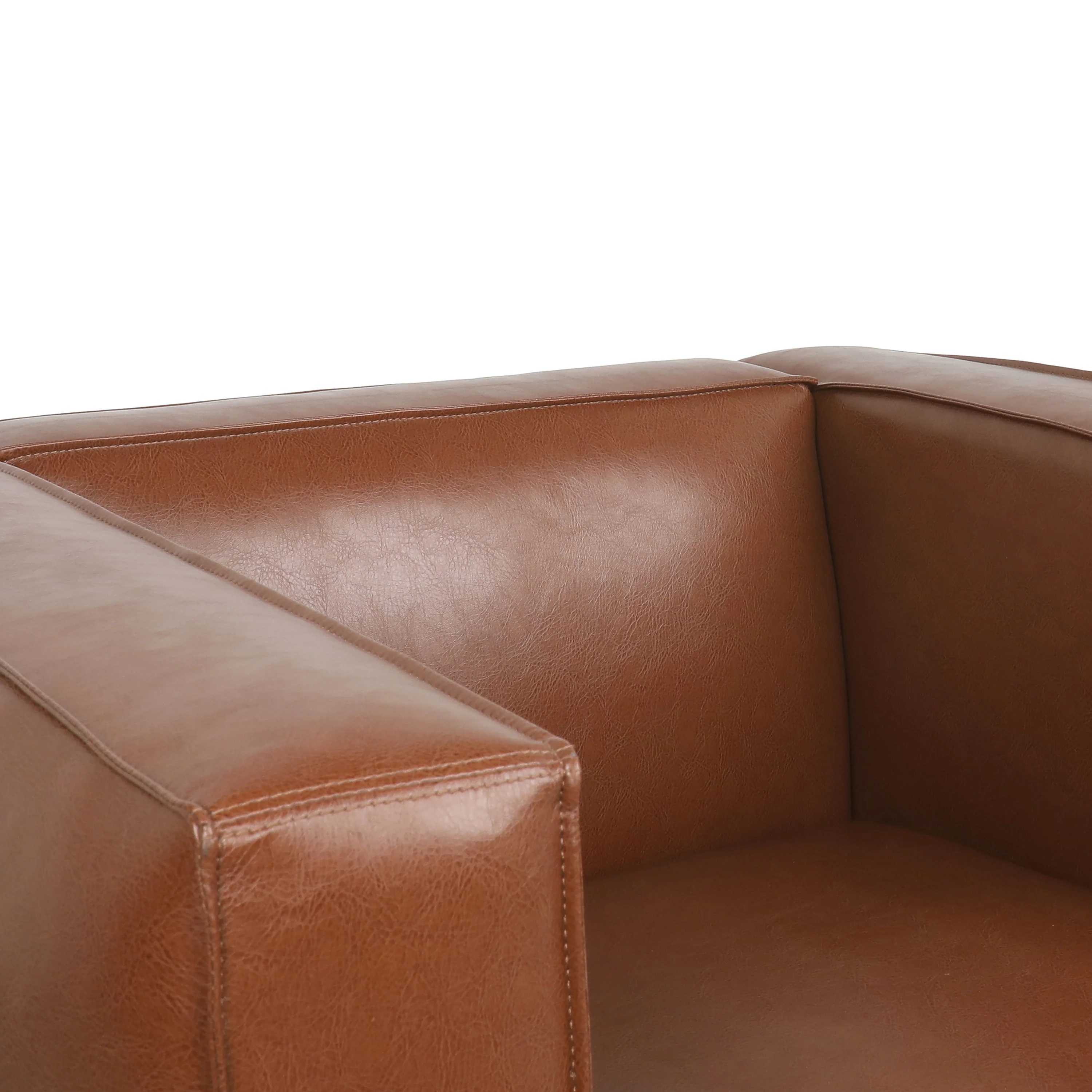 Minkler Contemporary Faux Leather Club Chair - furnishings