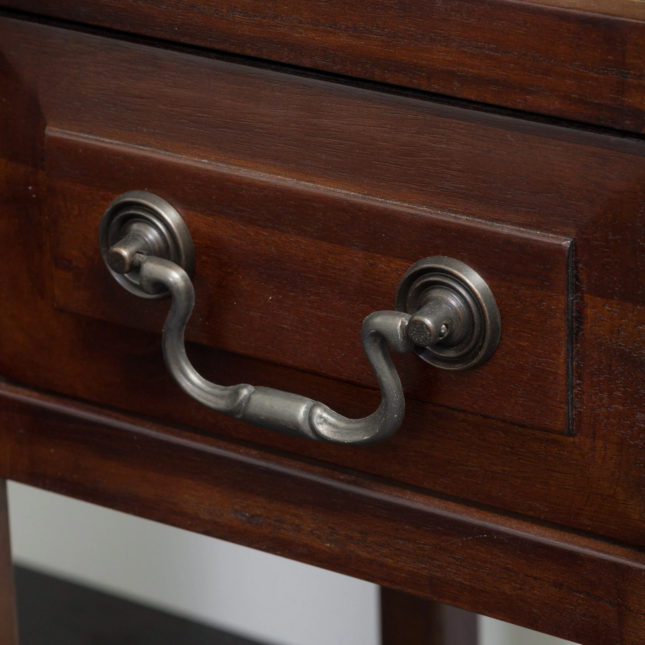 Noah Brown Mahogany Acacia Wood Accent Table w/ Bottom Drawer - furnishings