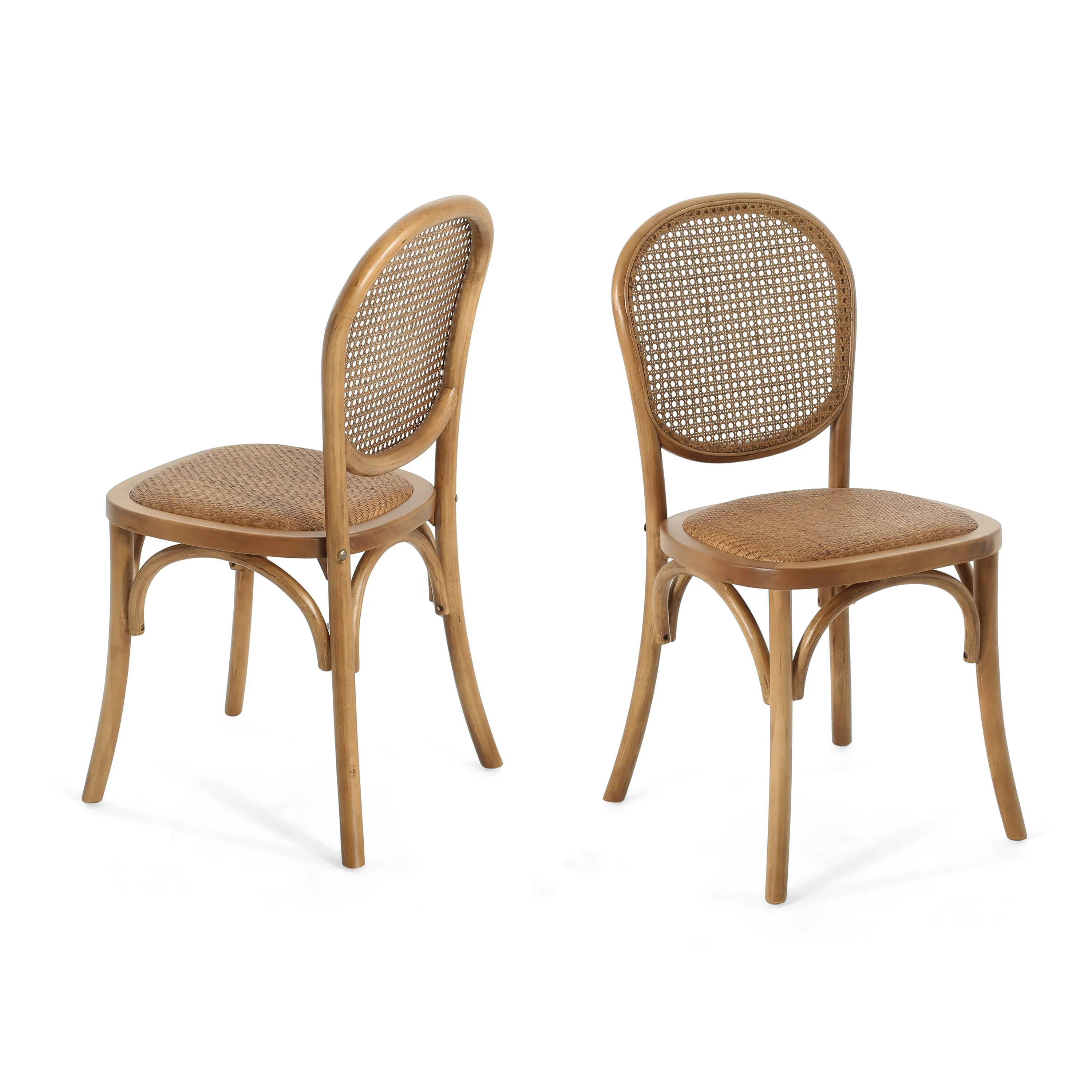Torin Wood Dining Chair with Cane Rattan Wood Webbing - furnishings