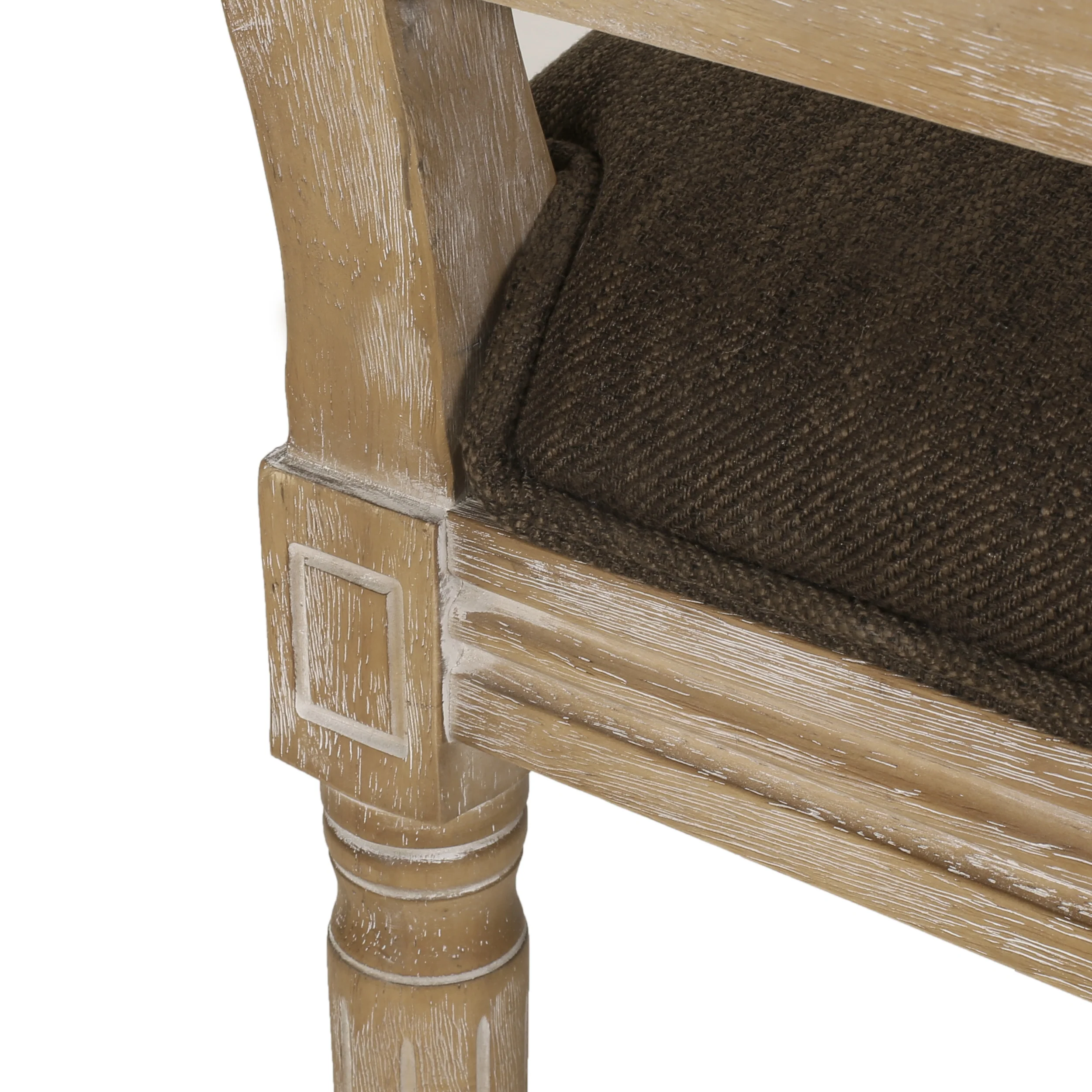 Fernleaf French Country Fabric Upholstered Wood and Cane Expandable 7 Piece Dining Set - furnishings
