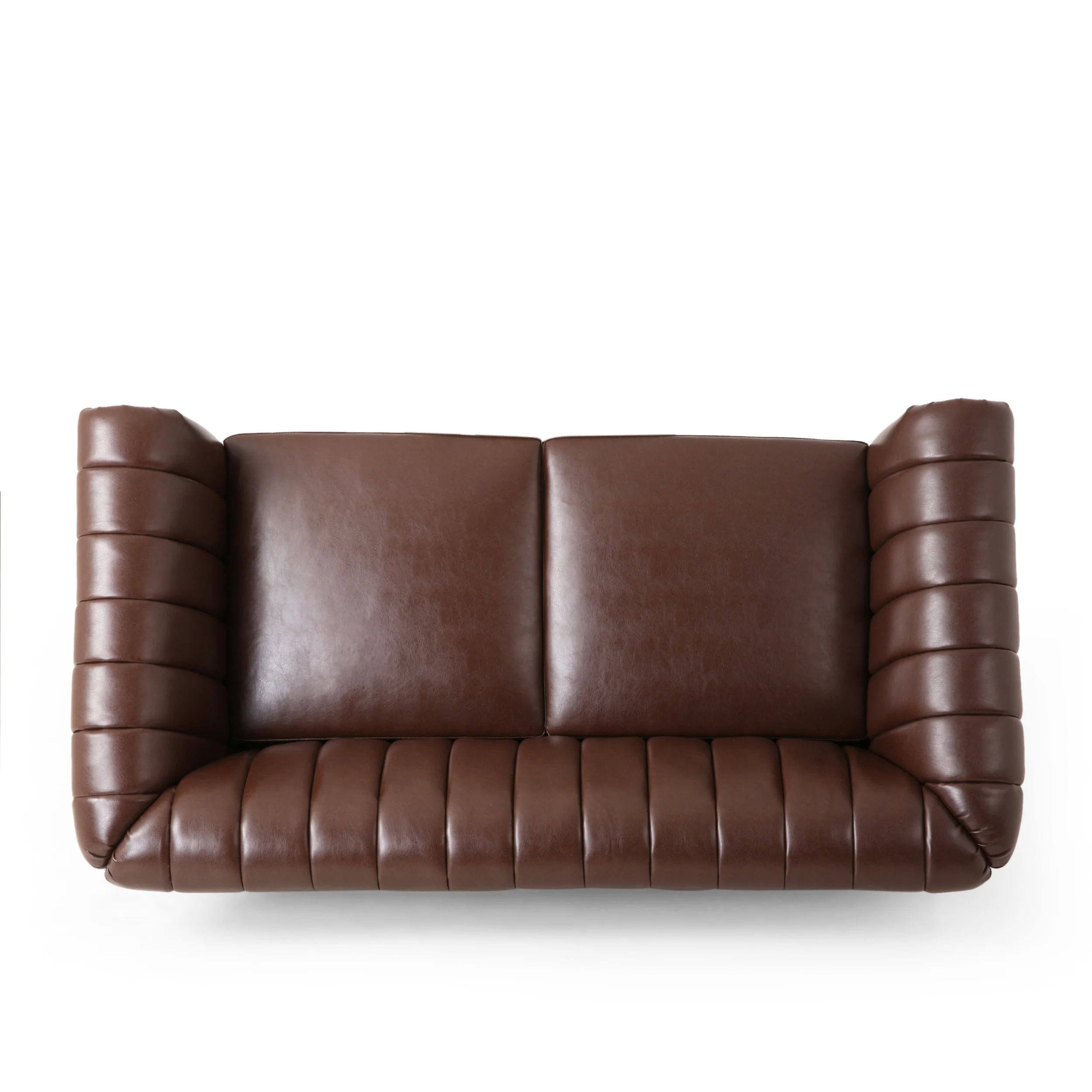 Bauman Modern Glam Channel Stitch Loveseat with Nailhead Trim - furnishings