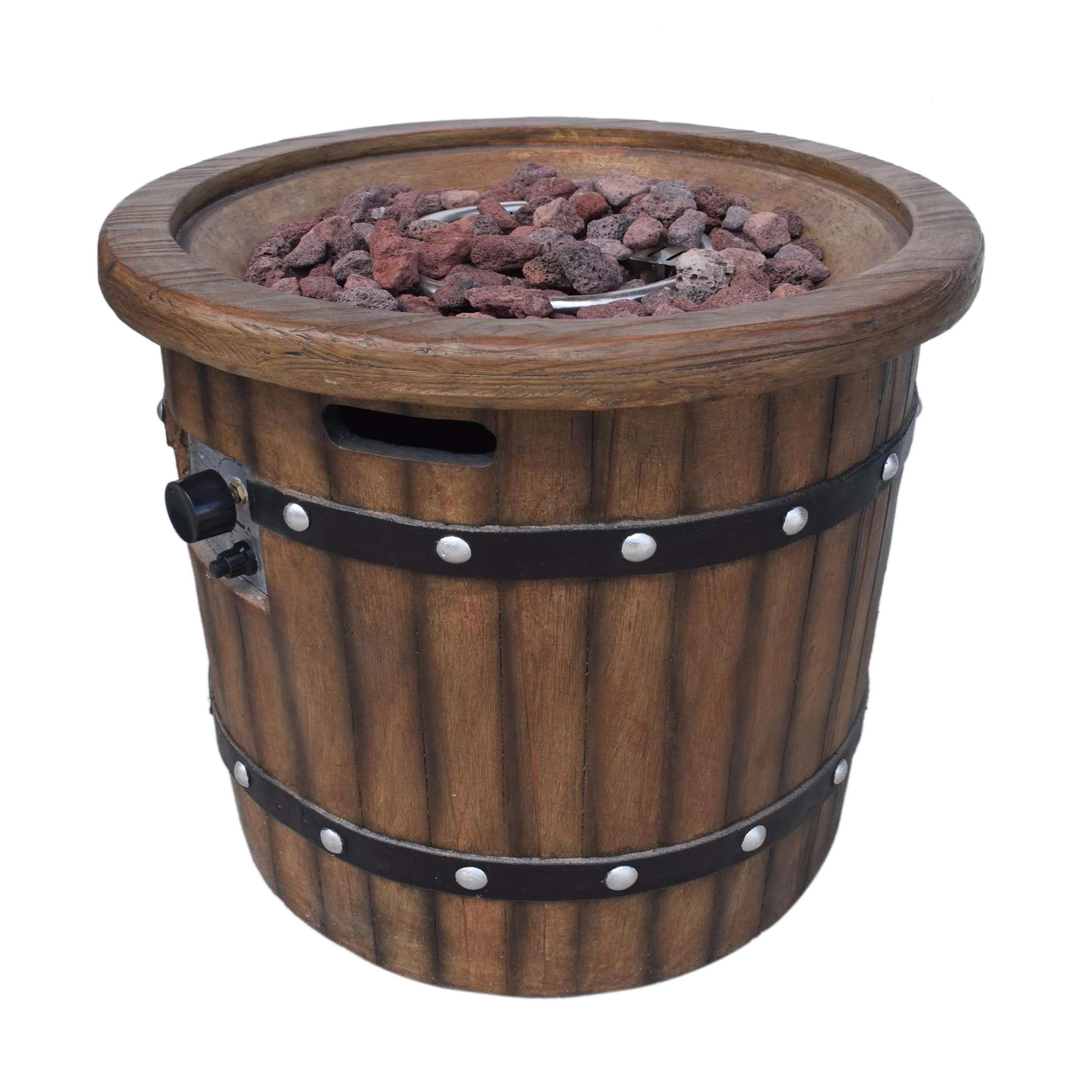 Muriel Wine Barrel Propane Gas Fire Pit 40K BTU - furnishings