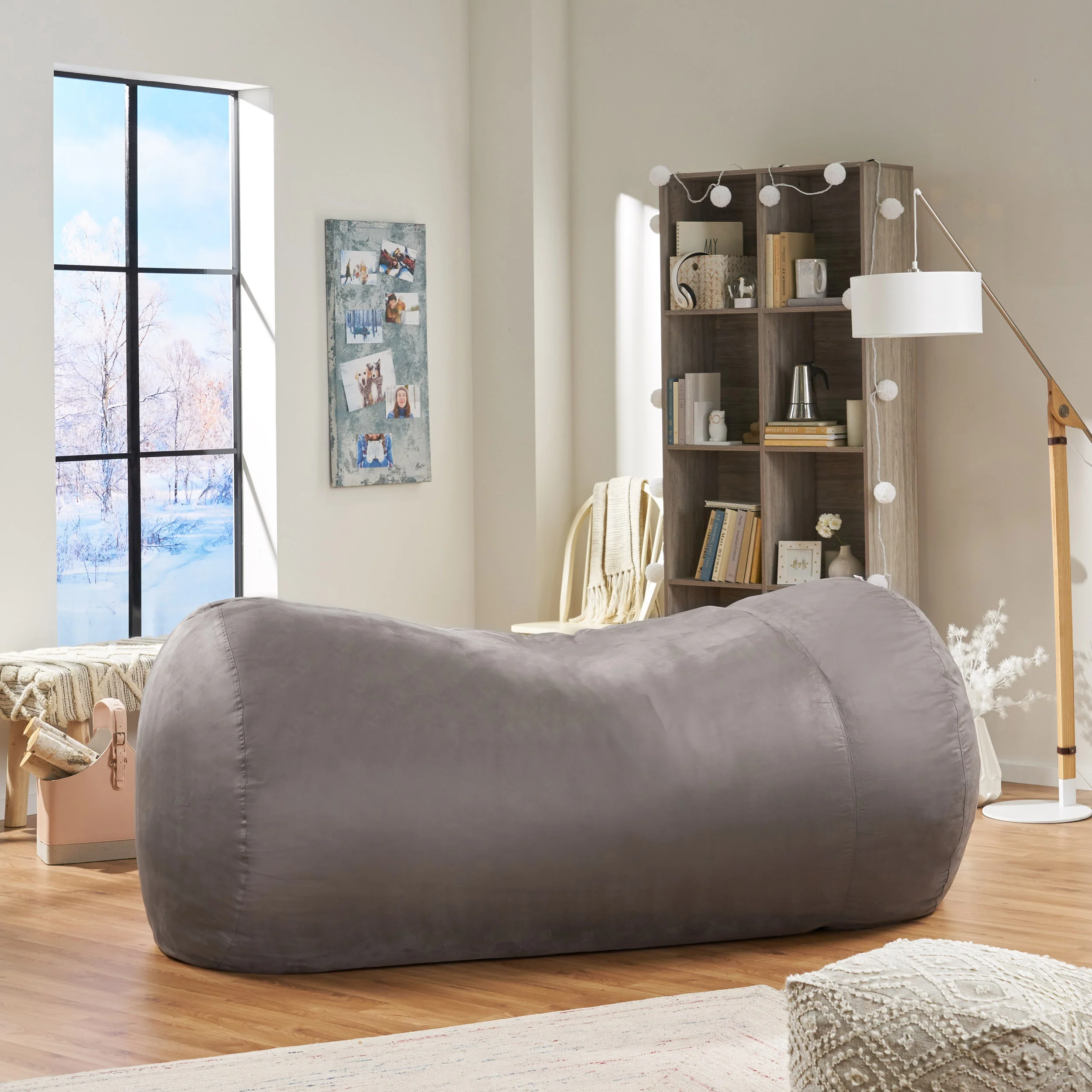 Thanvi Traditional 8 Foot Suede Bean Bag (Cover Only) - furnishings