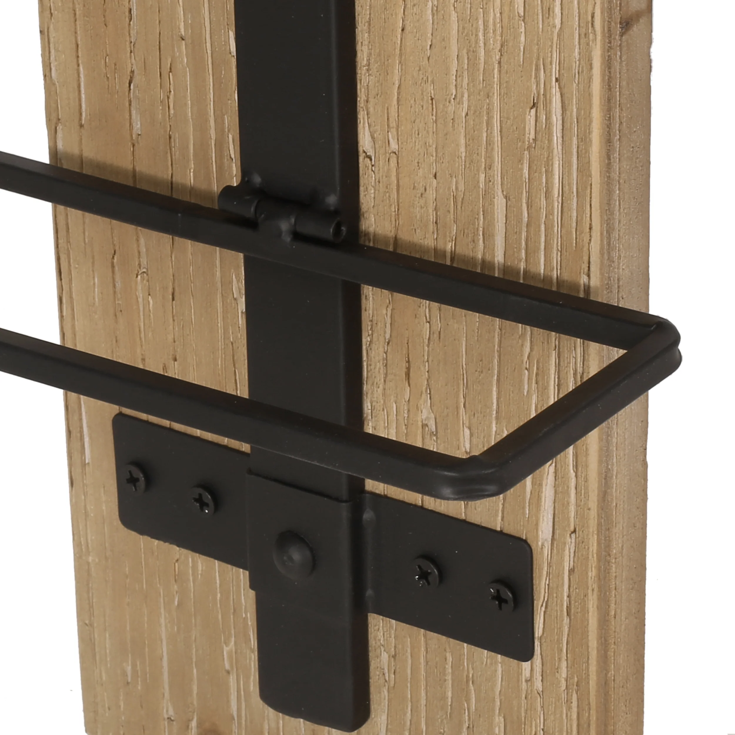 Boster Modern Industrial 8 Bottle Wall Mounted Wine Rack, Natural and Black - furnishings