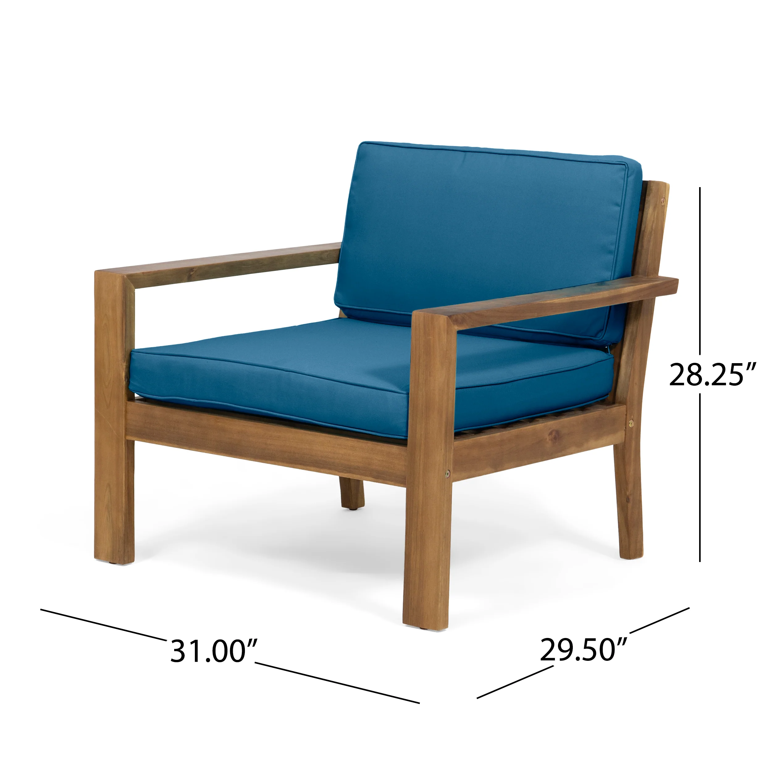 Gloria Outdoor 4 Seater Acacia Wood Chat Set with Cushions - furnishings