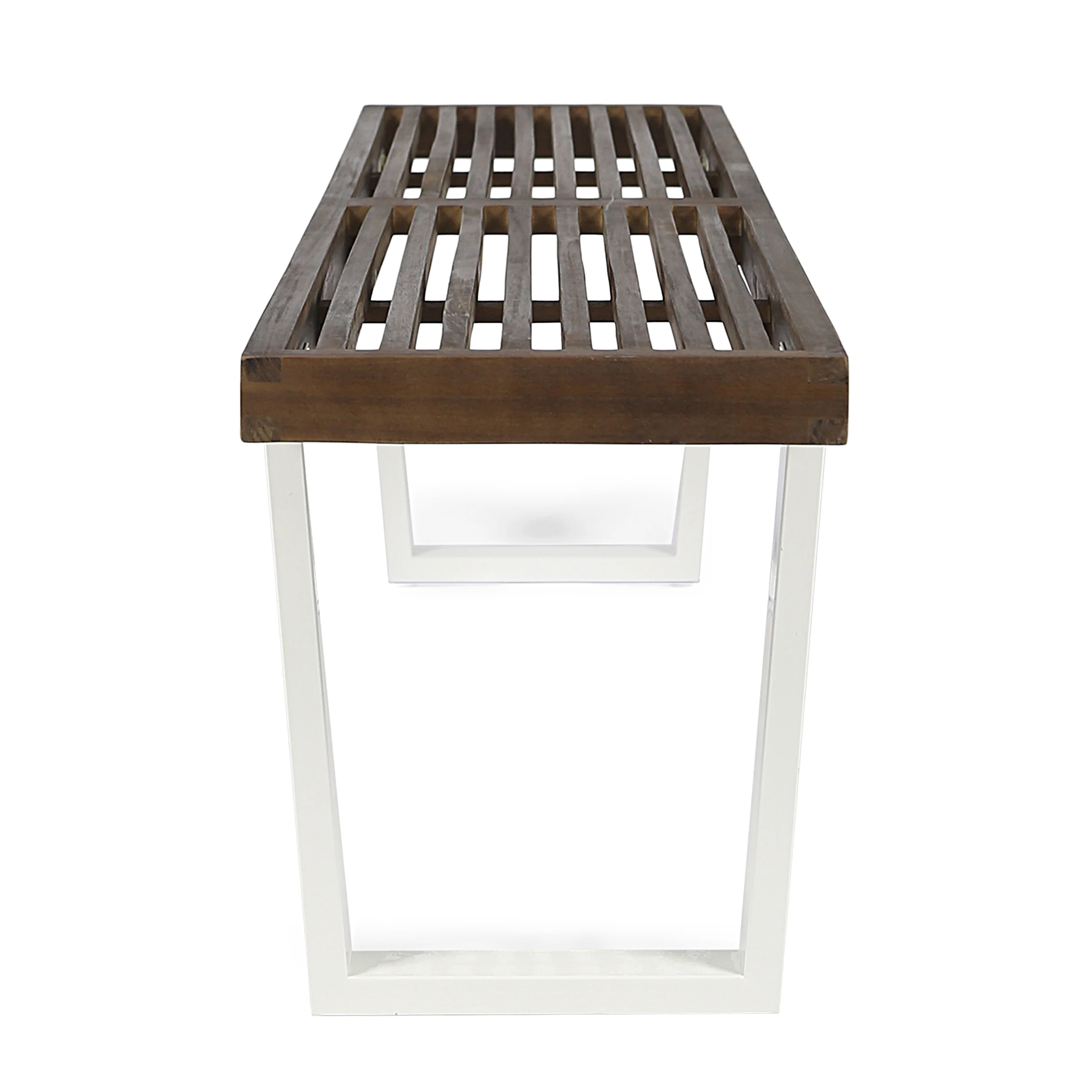Joa Patio Dining Bench, Acacia Wood with Iron Legs, Modern, Contemporary - furnishings