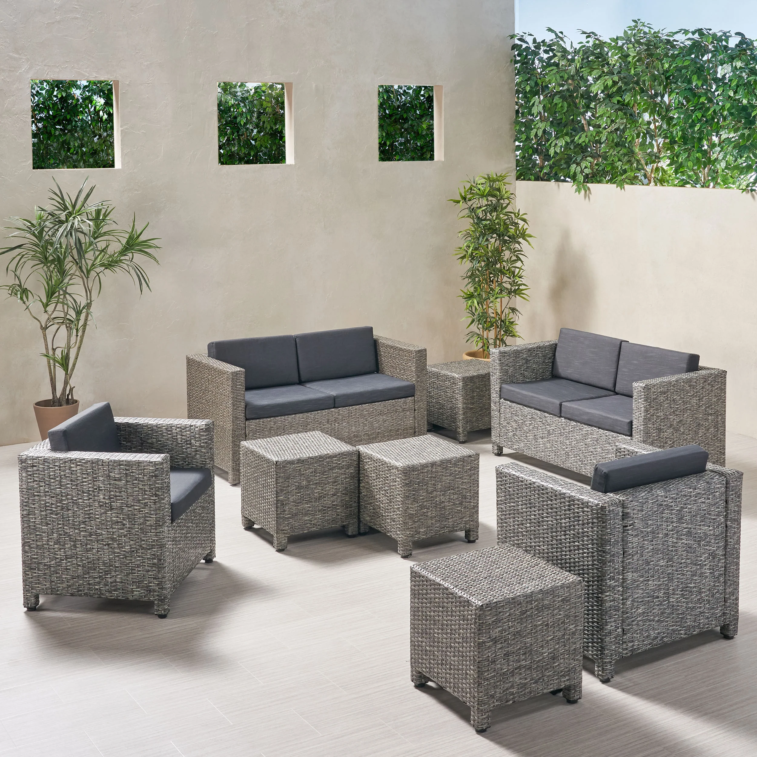 Venice 6-Seater Outdoor Sofa Set with Side Tables - furnishings