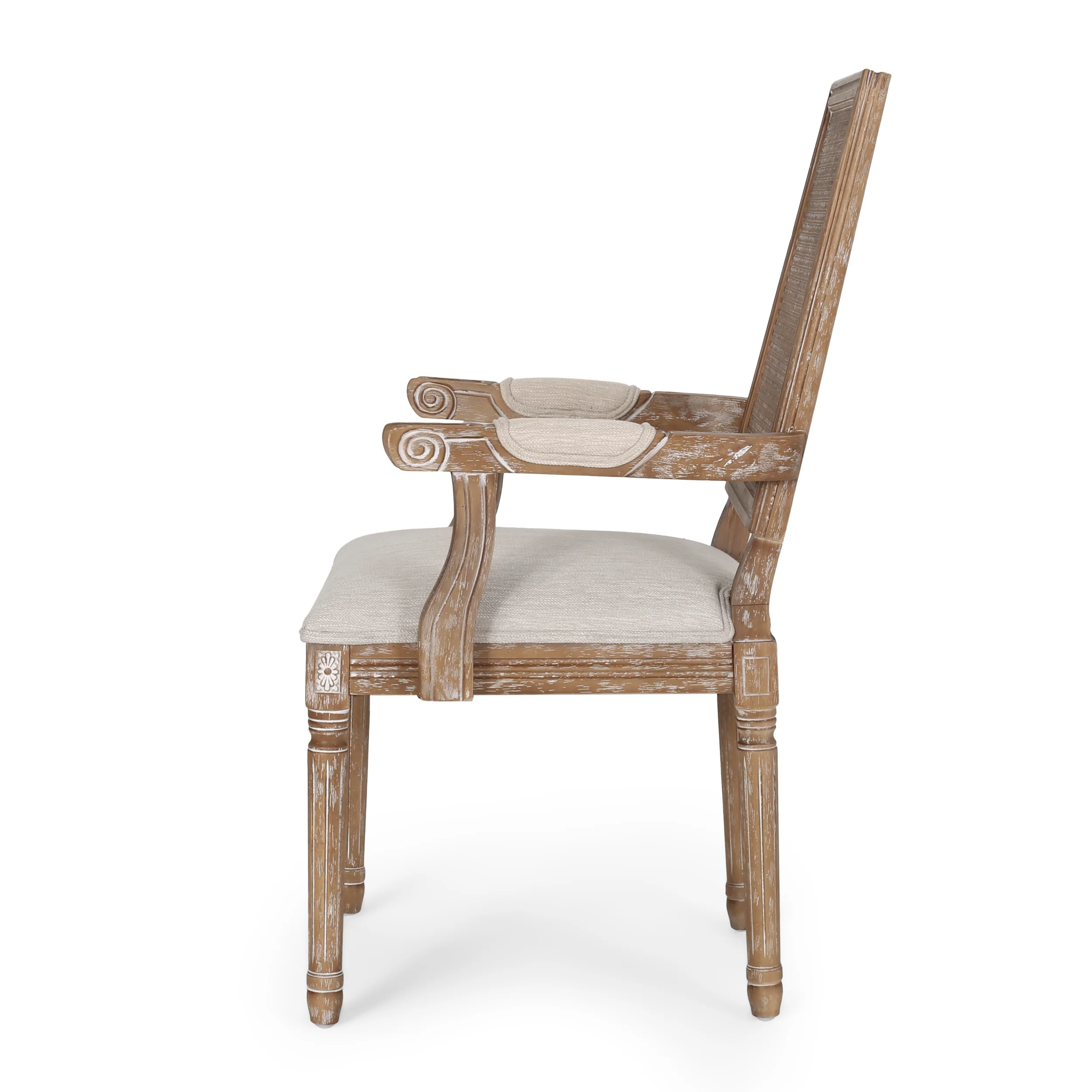 Zentner French Country Upholstered Wood and Cane Upholstered Dining Chairs, Set of 2 - furnishings