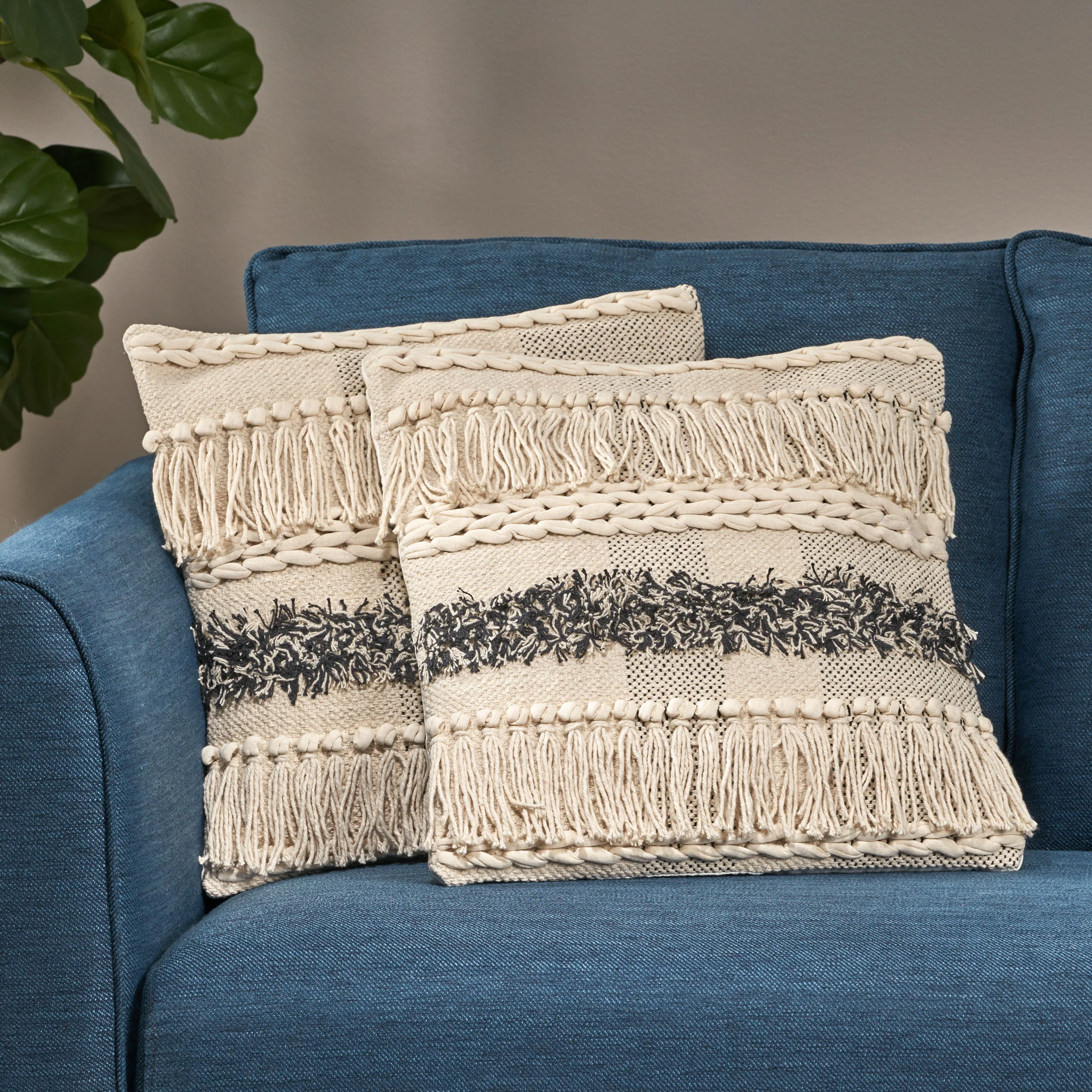 Stella Boho Cotton Pillow Cover (Set of 2) - furnishings