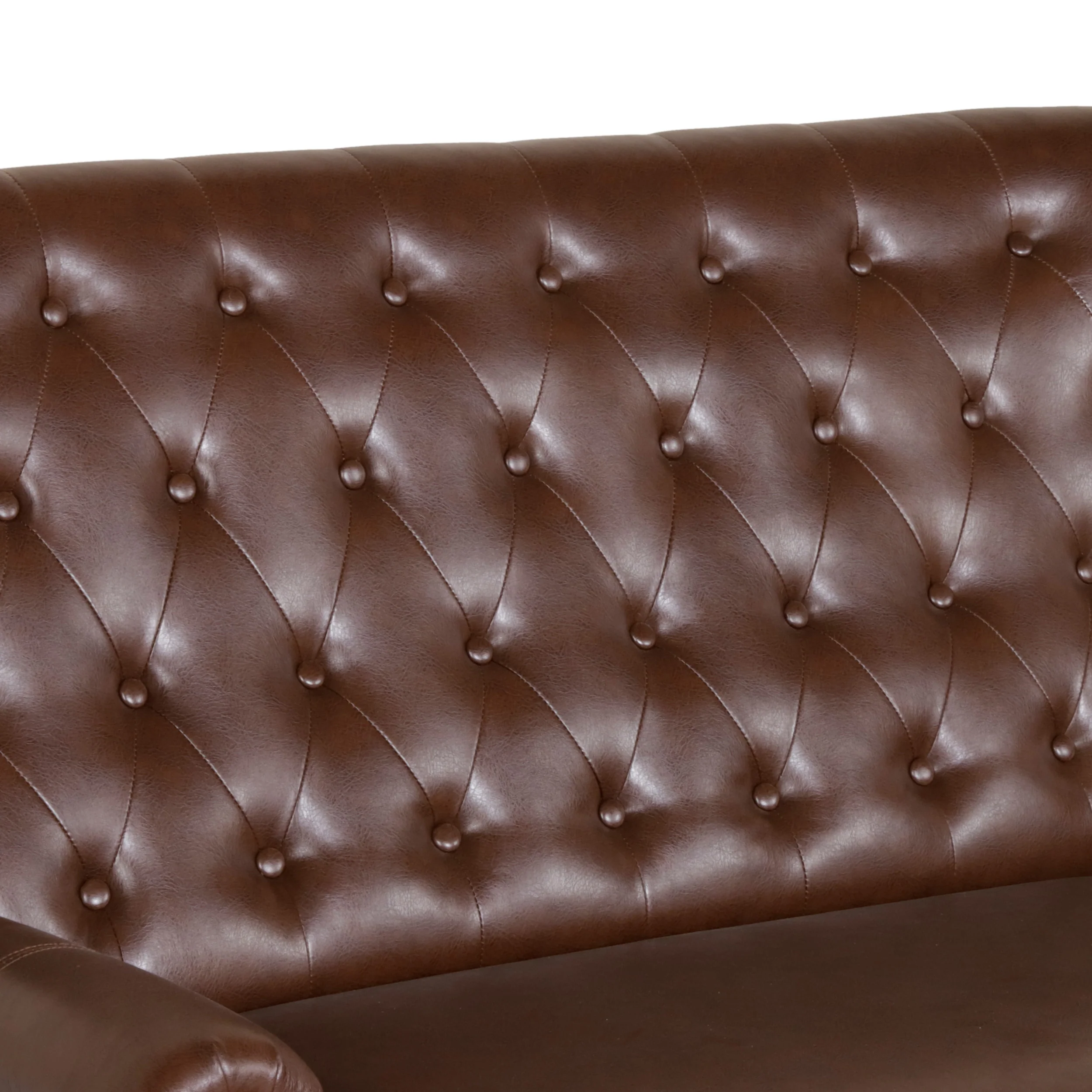 Belknap Contemporary Faux Leather Tufted Oversized Recliner with Nailhead Trim - furnishings