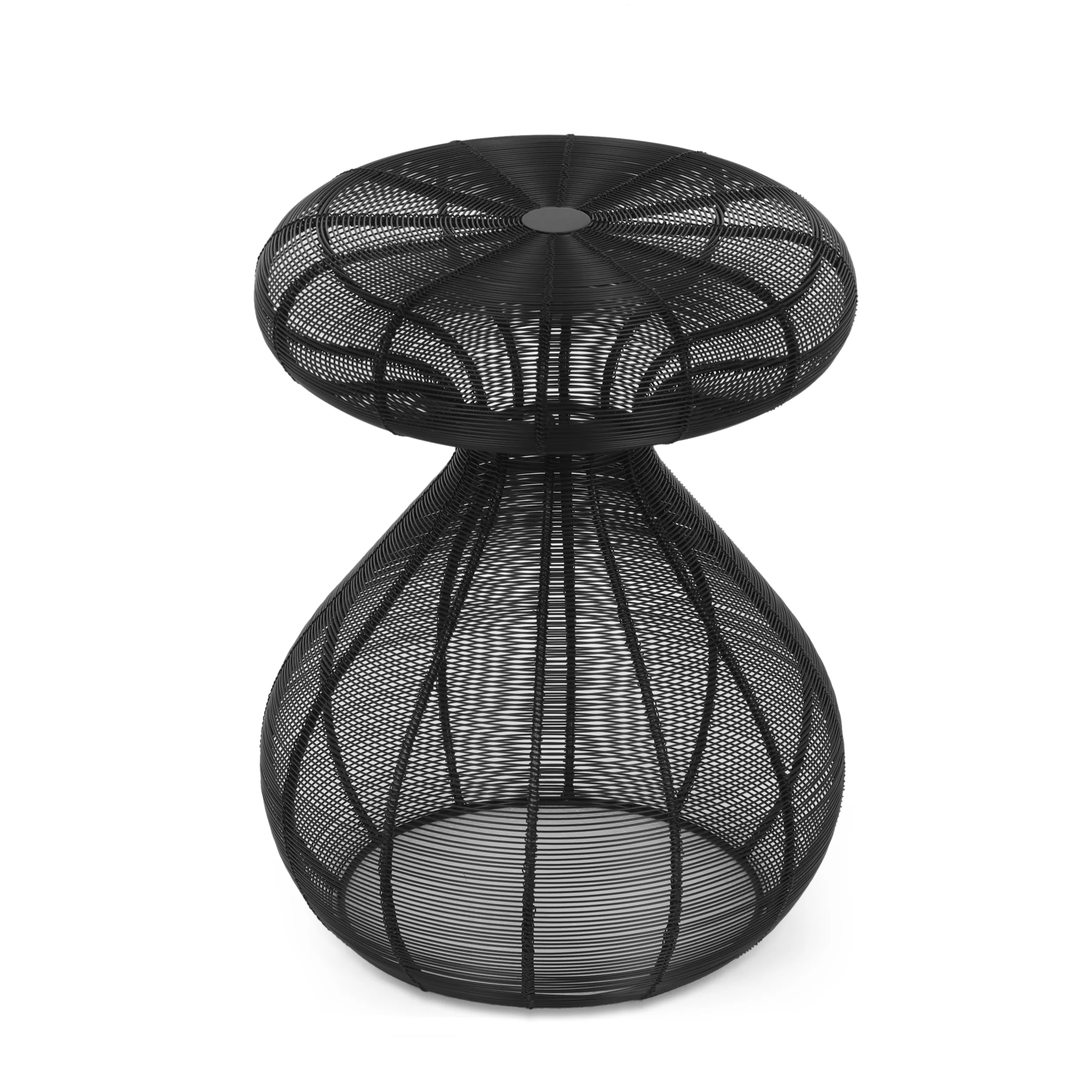 Thieroff Handcrafted Modern Mushroom Side Table, Black - furnishings