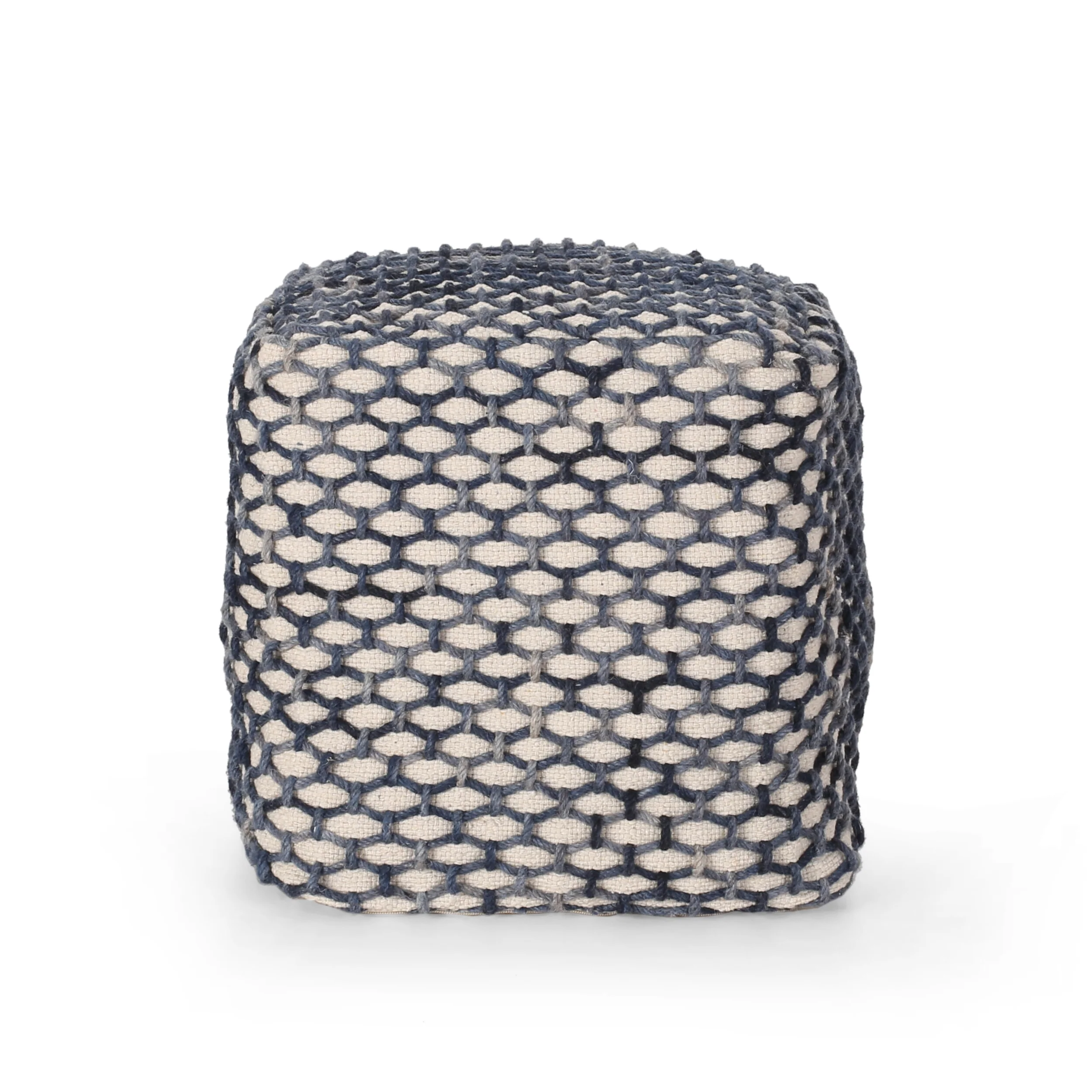 Jobe Boho Wool and Cotton Pouf - furnishings