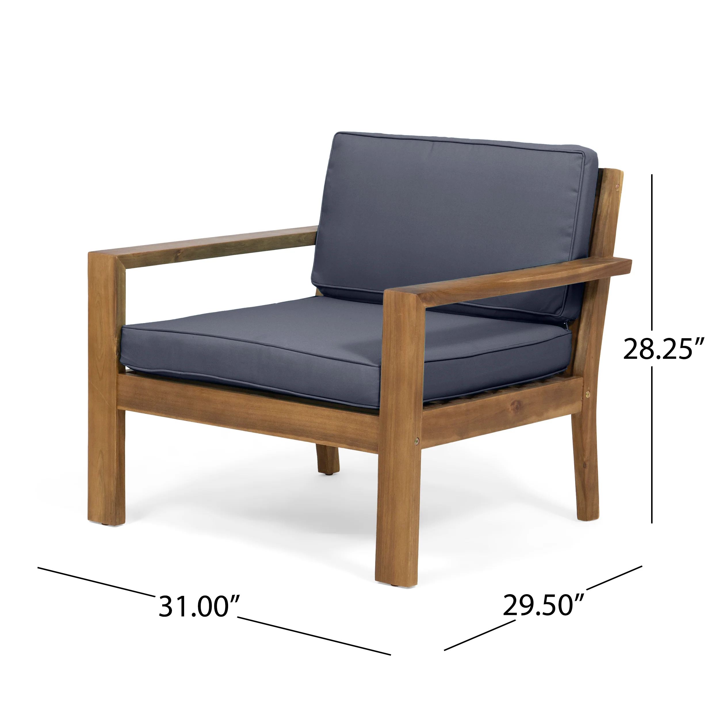 Gloria Outdoor 4 Seater Acacia Wood Chat Set with Cushions - furnishings