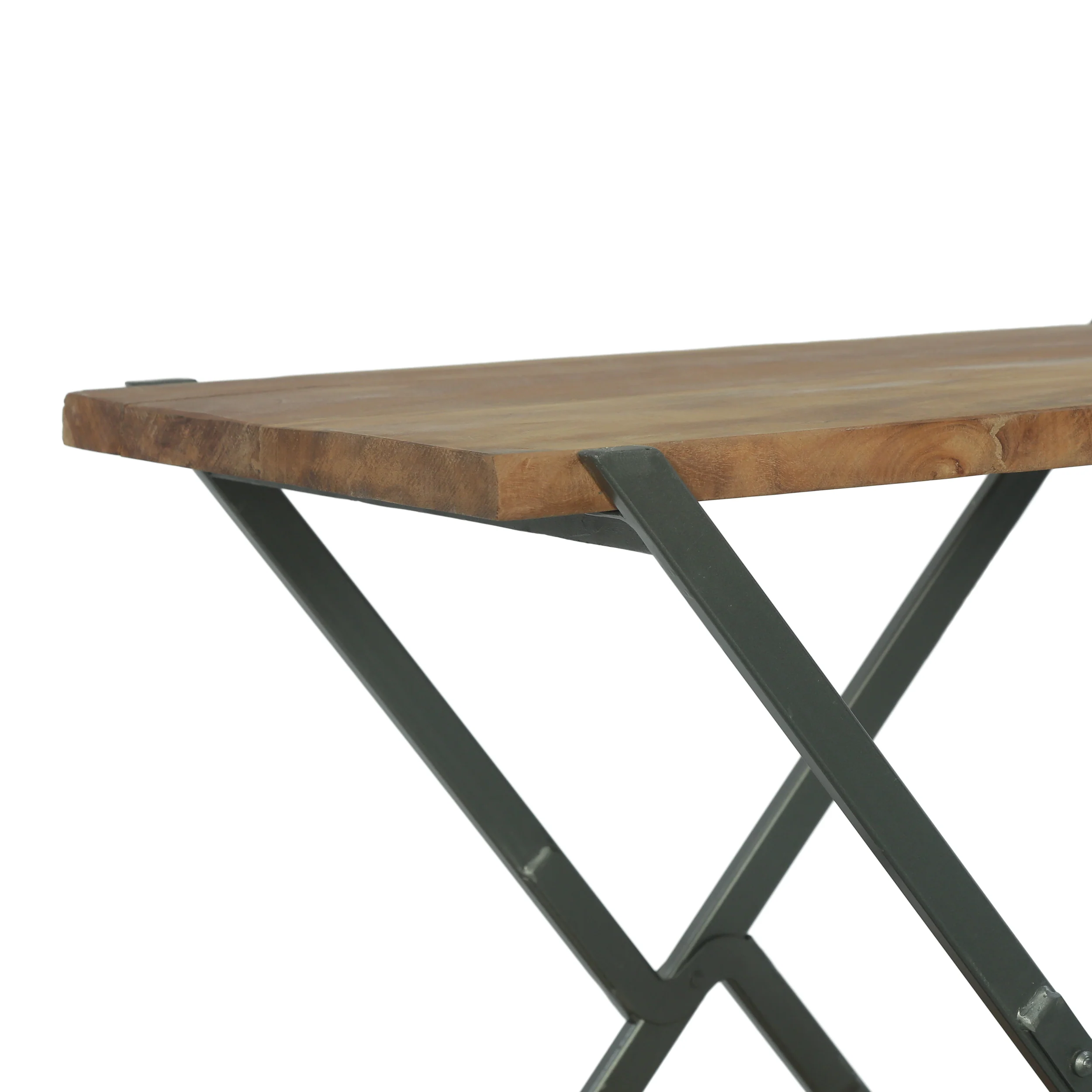 Catalopa Modern Industrial Handcrafted Wood Side Table, Light Walnut and Gray - furnishings