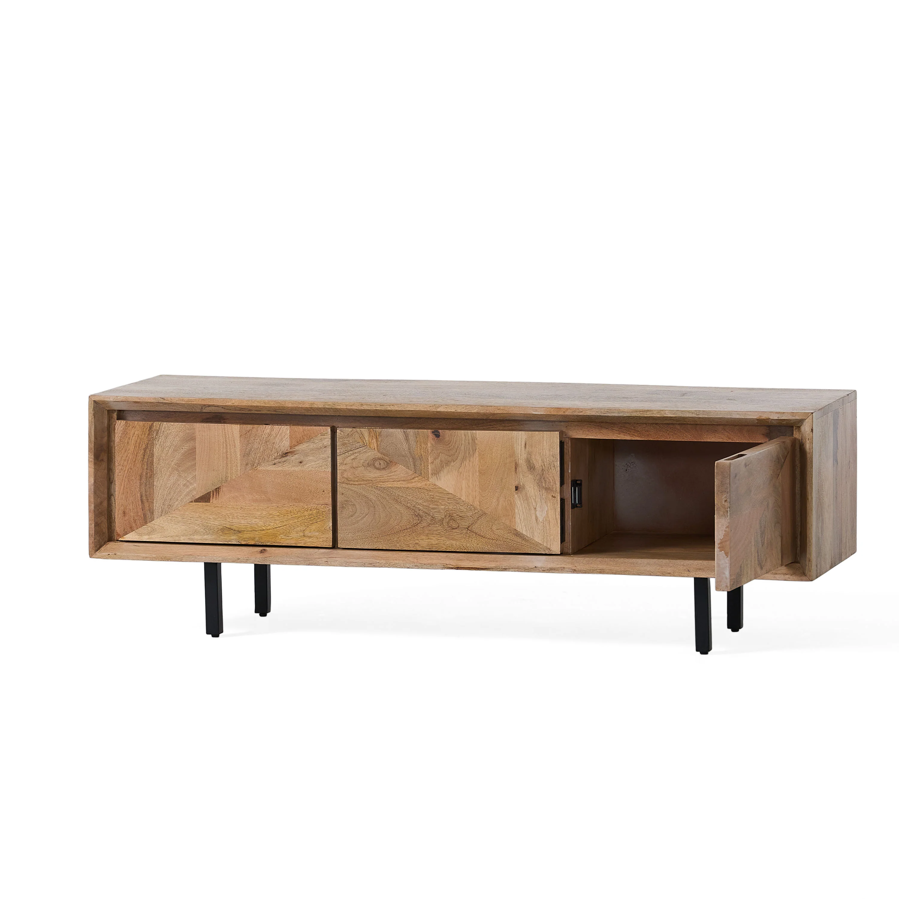 Zanya Handcrafted Boho 3-Drawer Wood TV Stand - furnishings