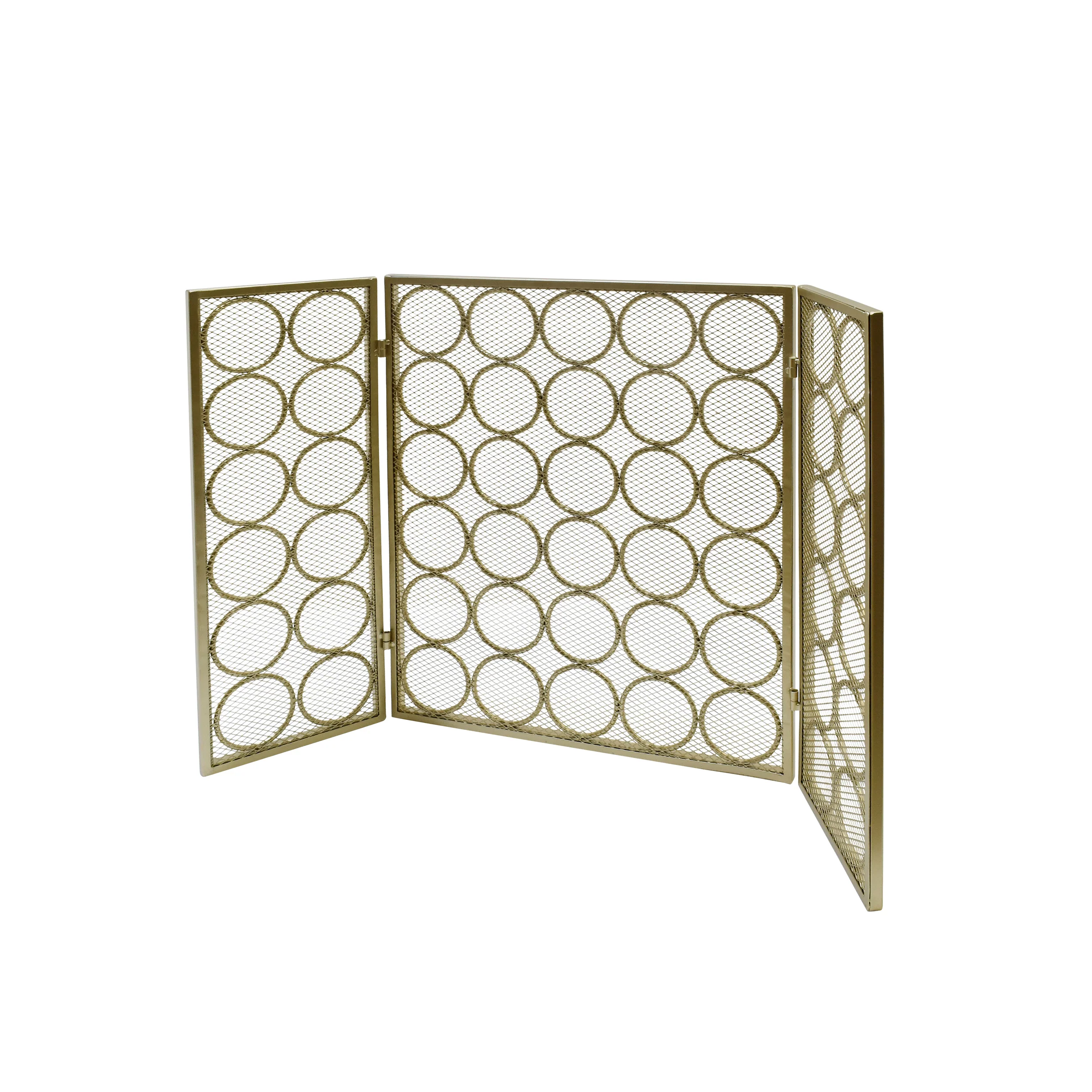 Koda Modern Three Panel Iron Firescreen - furnishings
