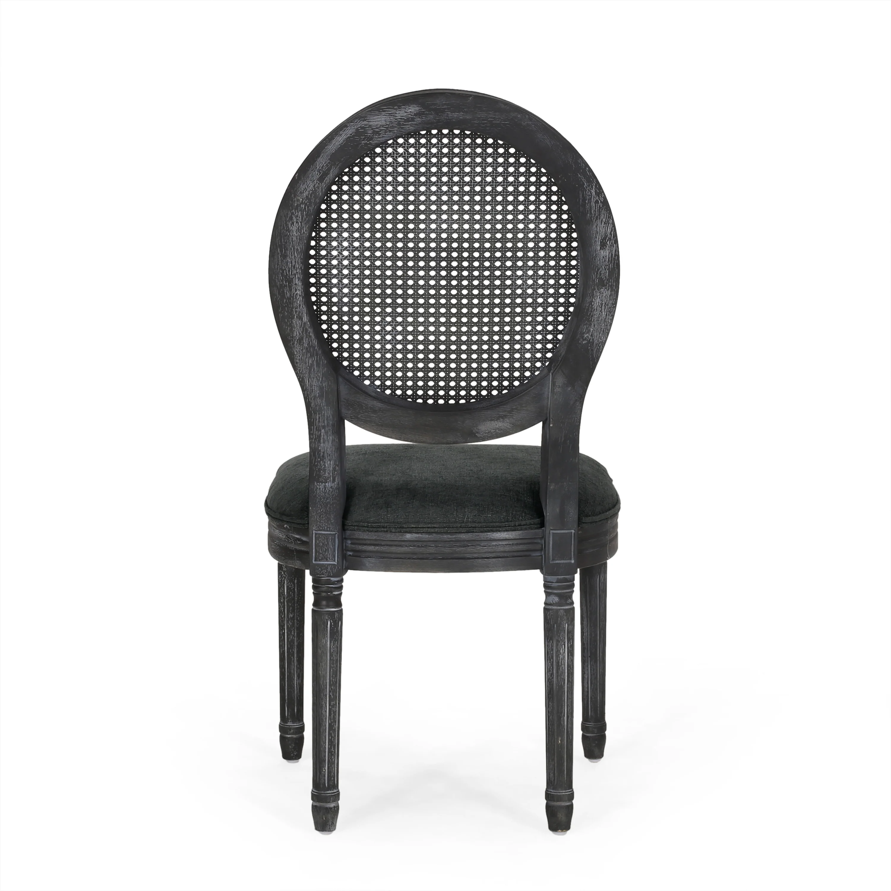 Lintz French Country Wood and Cane Upholstered Dining Chair, Set of 4 - furnishings