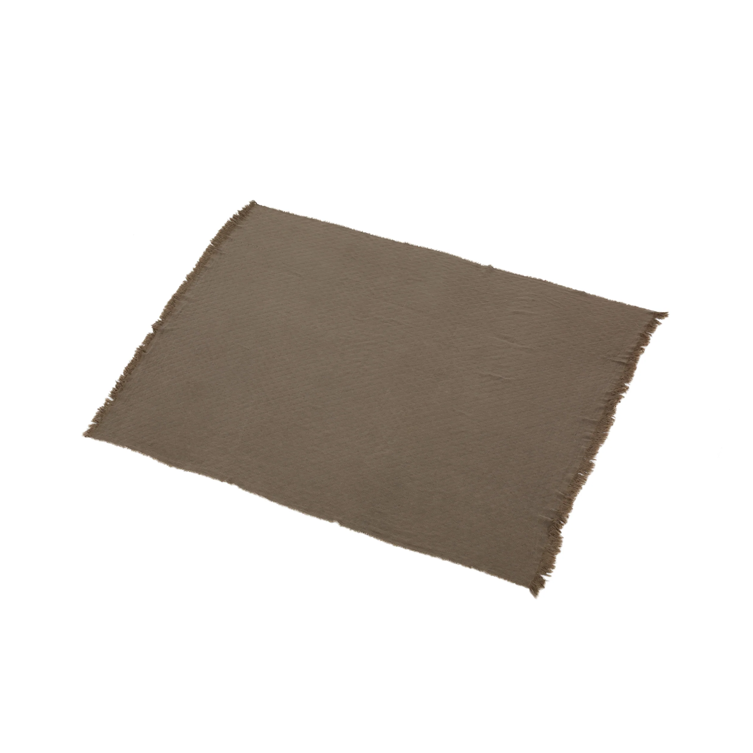 Kyra Contemporary Cotton Throw Blanket with Fringes, Brown - furnishings