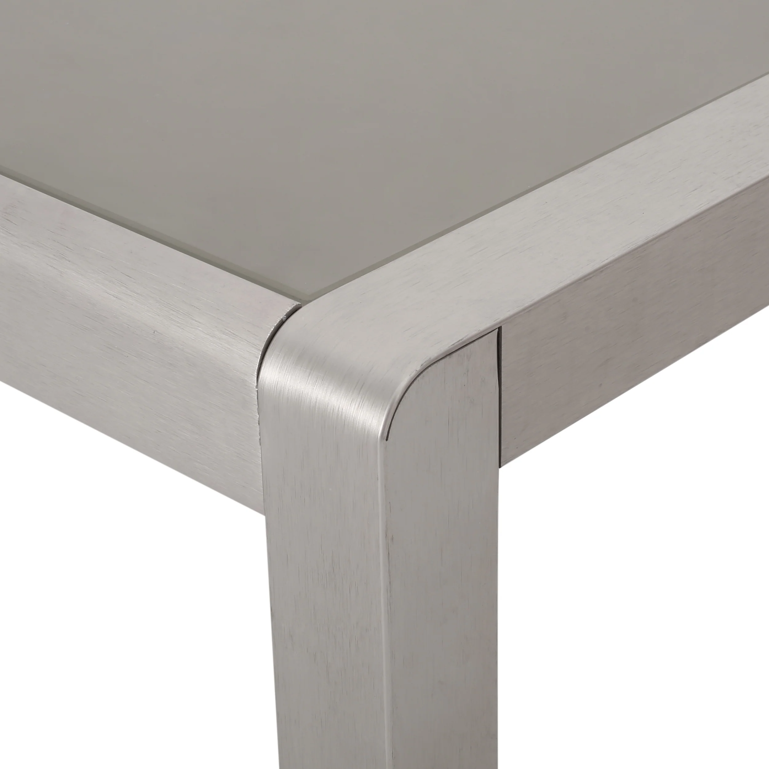 Glauk Outdoor 6 Seater Aluminum Dining Set with Tempered Glass Table Top - furnishings