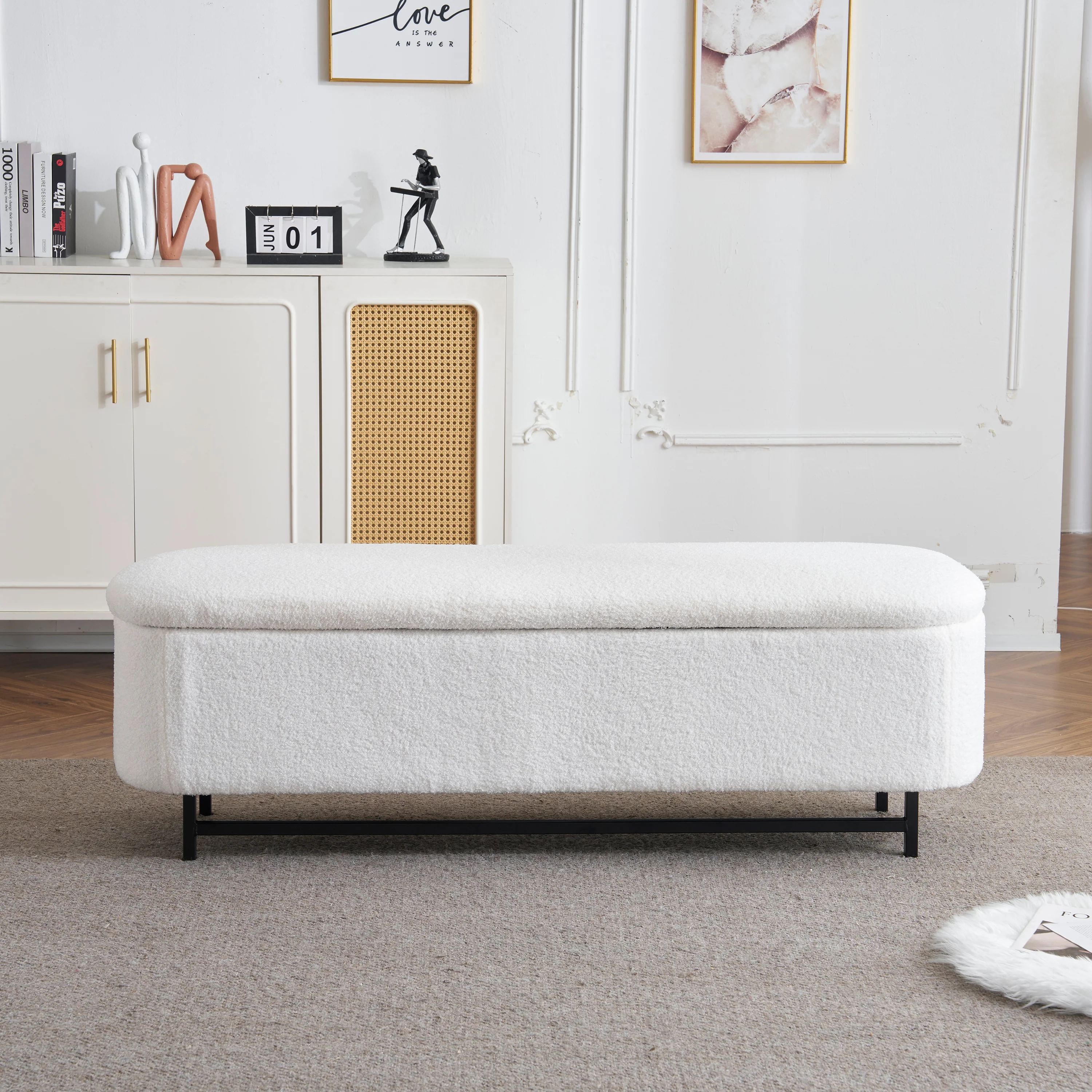 Elowene Fabric Storage Ottoman Bench - furnishings