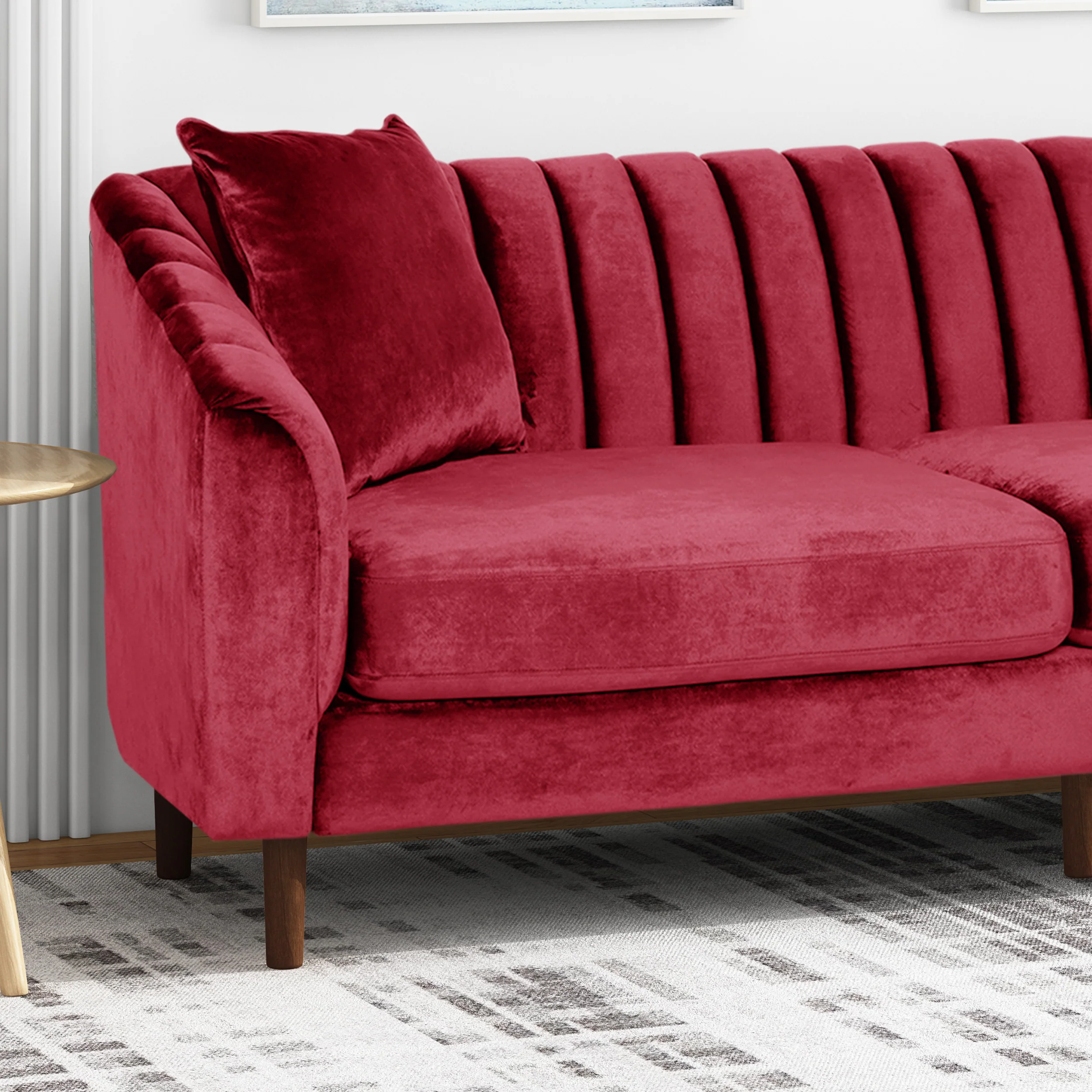 Jeannie Contemporary Velvet 3 Seater Sofa - furnishings