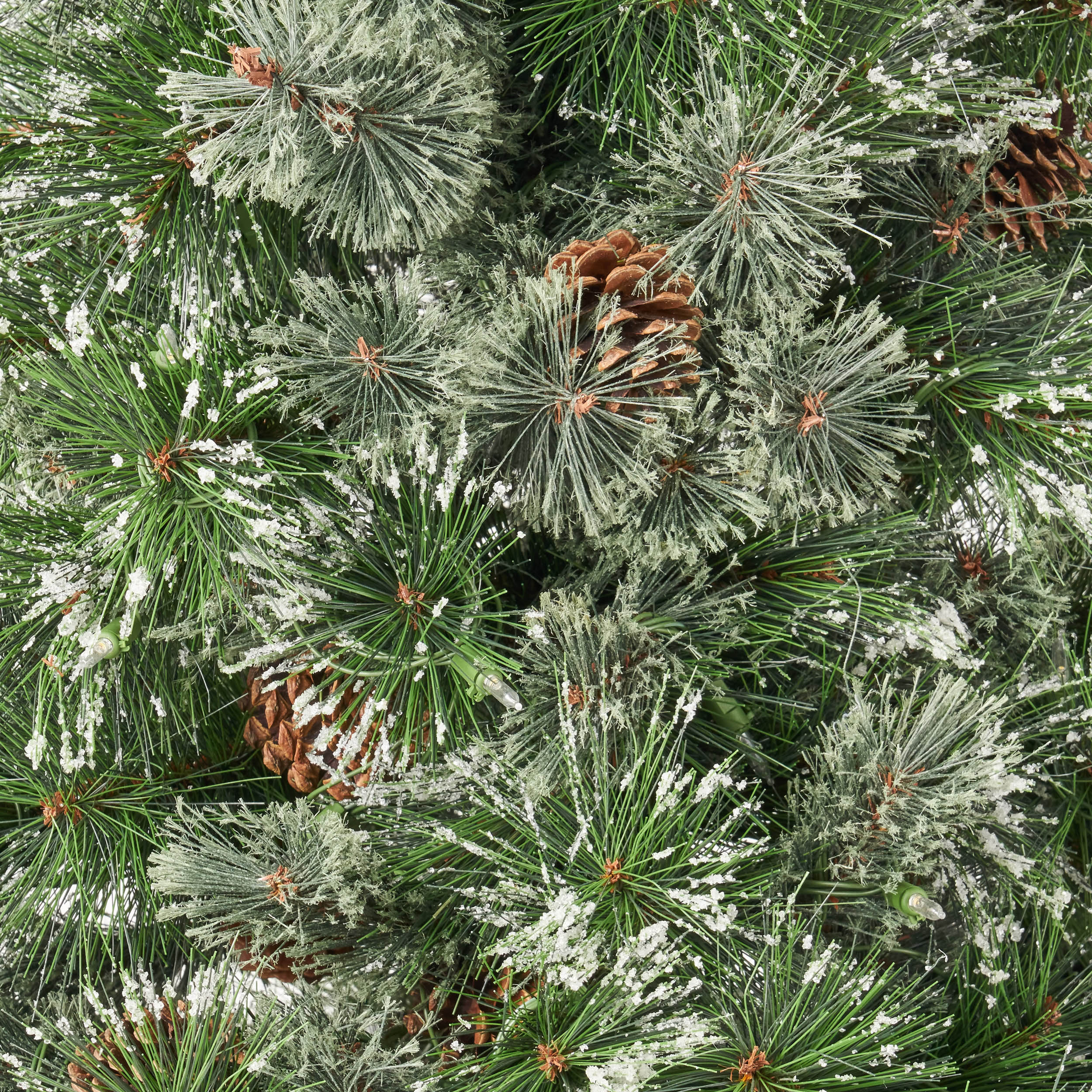 7-foot Cashmere Pine Pre-Lit Artificial Christmas Tree with Snowy Branches and Pinecones - furnishings