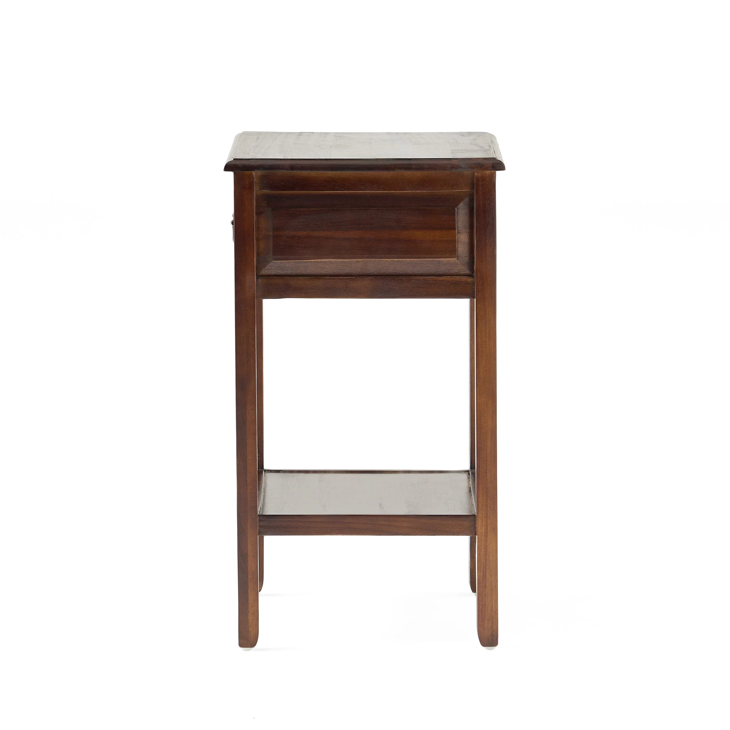 Noah Traditional Brown Mahogany Acacia Wood Accent Table with Top Drawer - furnishings