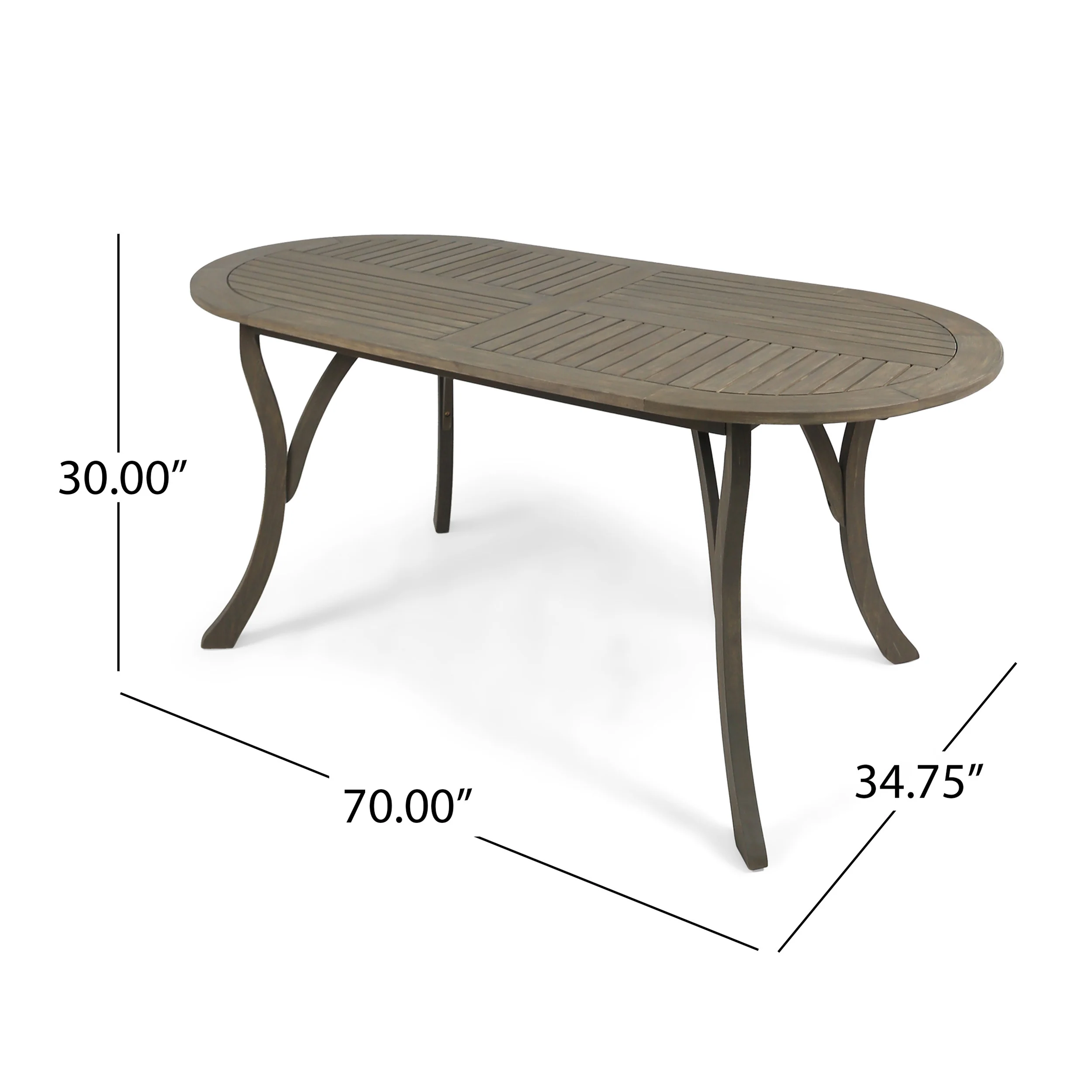 Ford Outdoor 7 Piece Wood and Wicker Dining Set, Gray Finish and Gray - furnishings