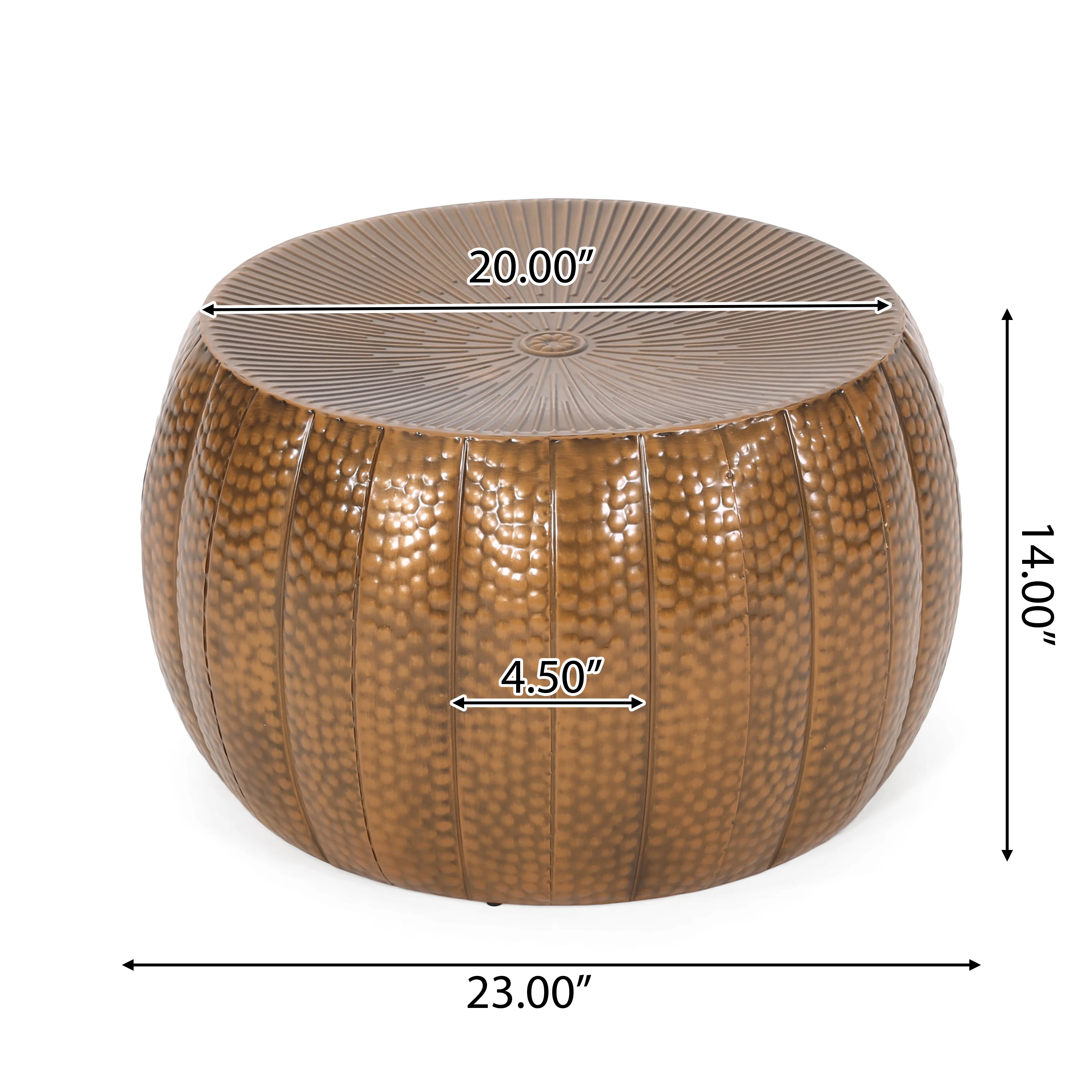 Perrotto Modern Iron Sunburst Pumpkin Coffee Table - furnishings