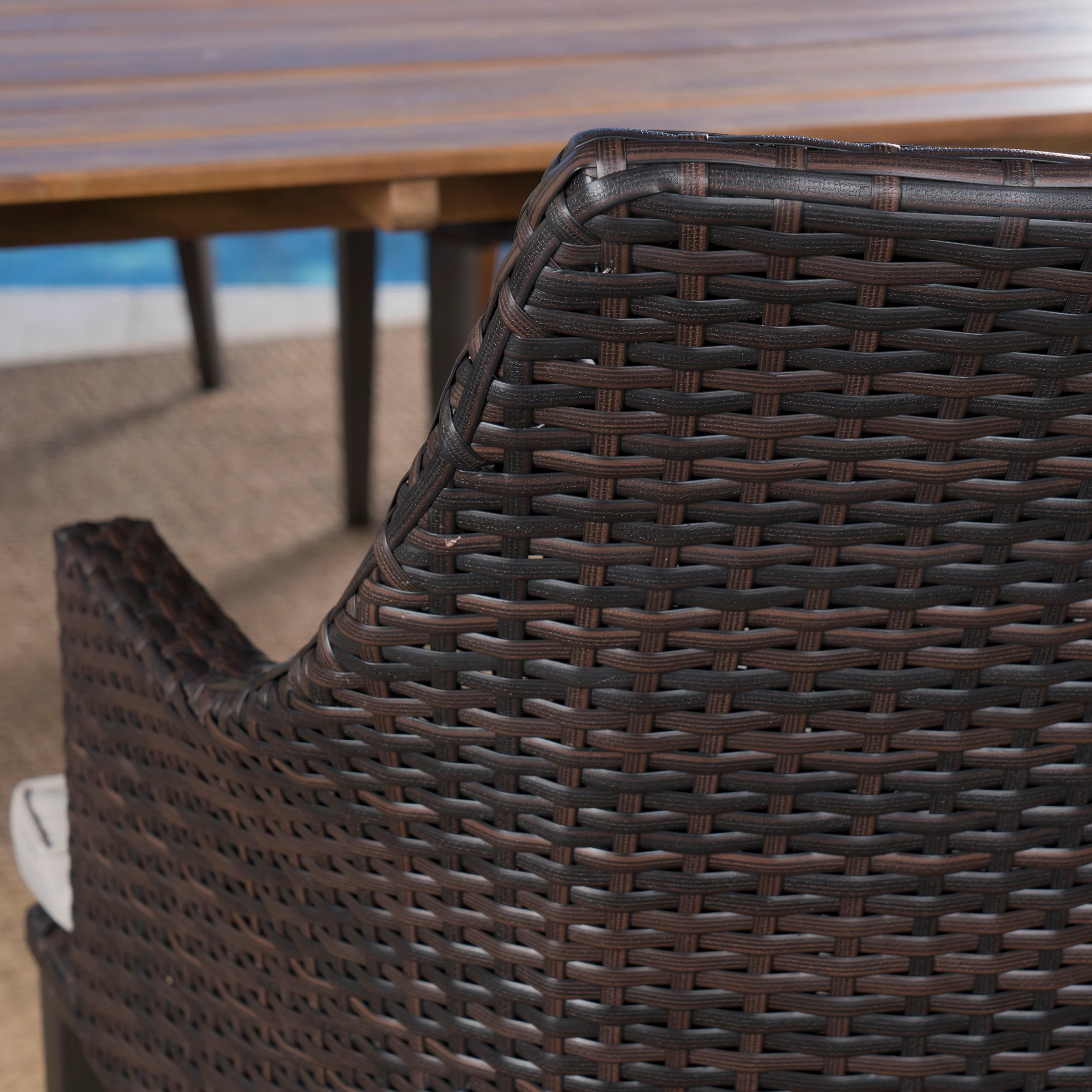 Hestor Outdoor 7 Piece Teak Finished Acacia Wood Rectangular Dining - furnishings