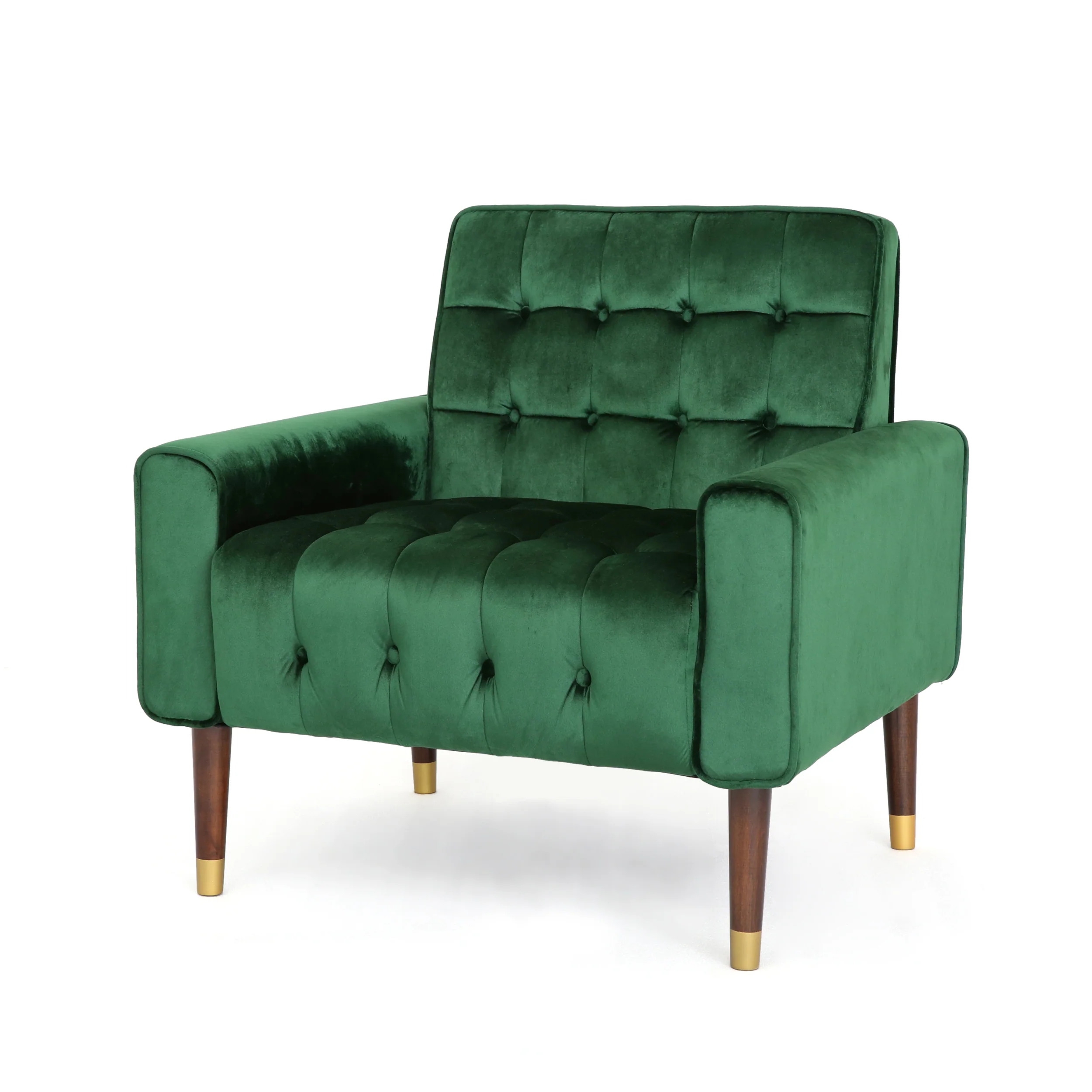 Betsy Velvet Armchair, Modern Glam, Button-Tufted, Waffle Stitching - furnishings