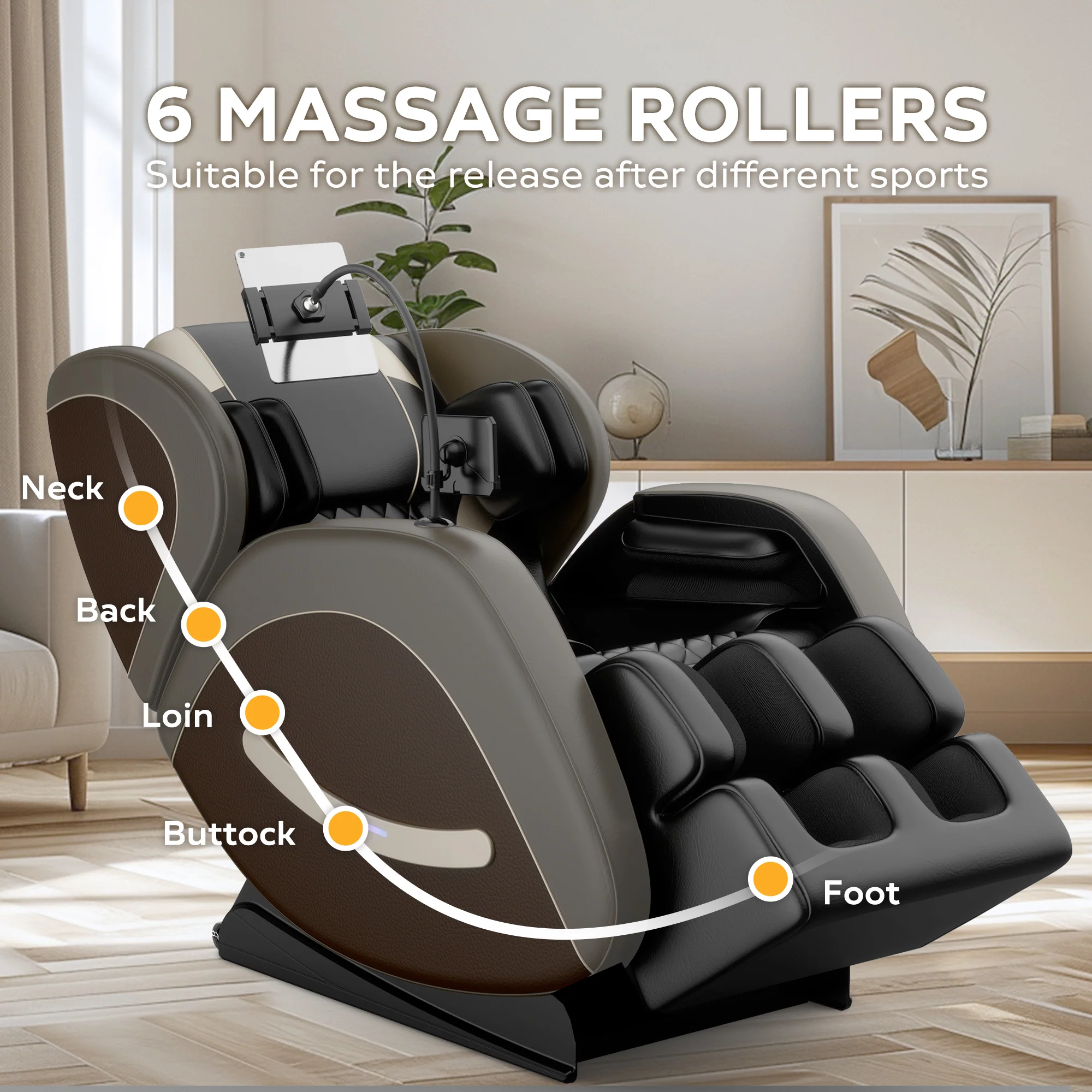 2024 Zero Gravity Full Body Massage Chair with Air Pressure, Heating, and Foot Relaxation - furnishings