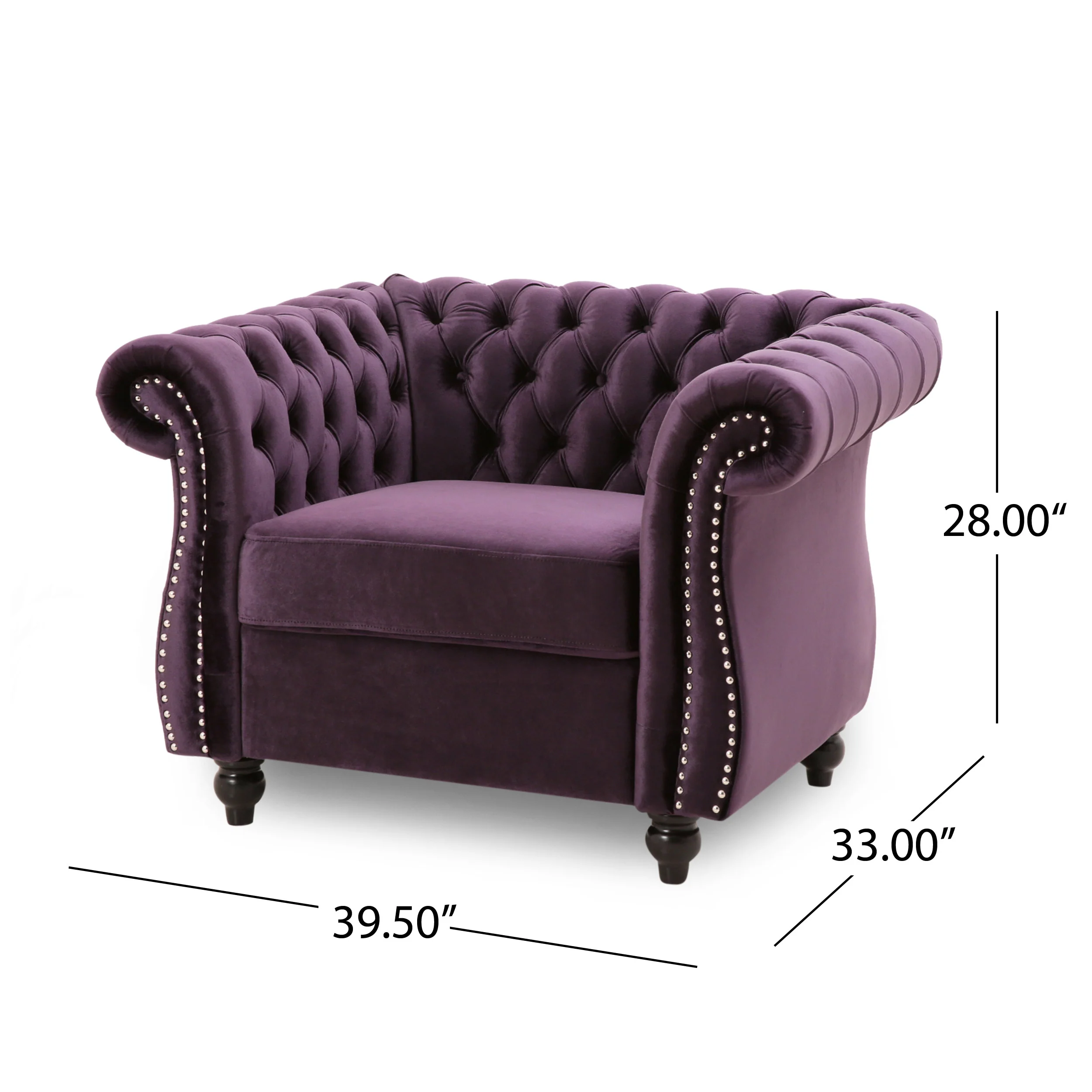 Galilea Chesterfield Velvet Club Chair - furnishings