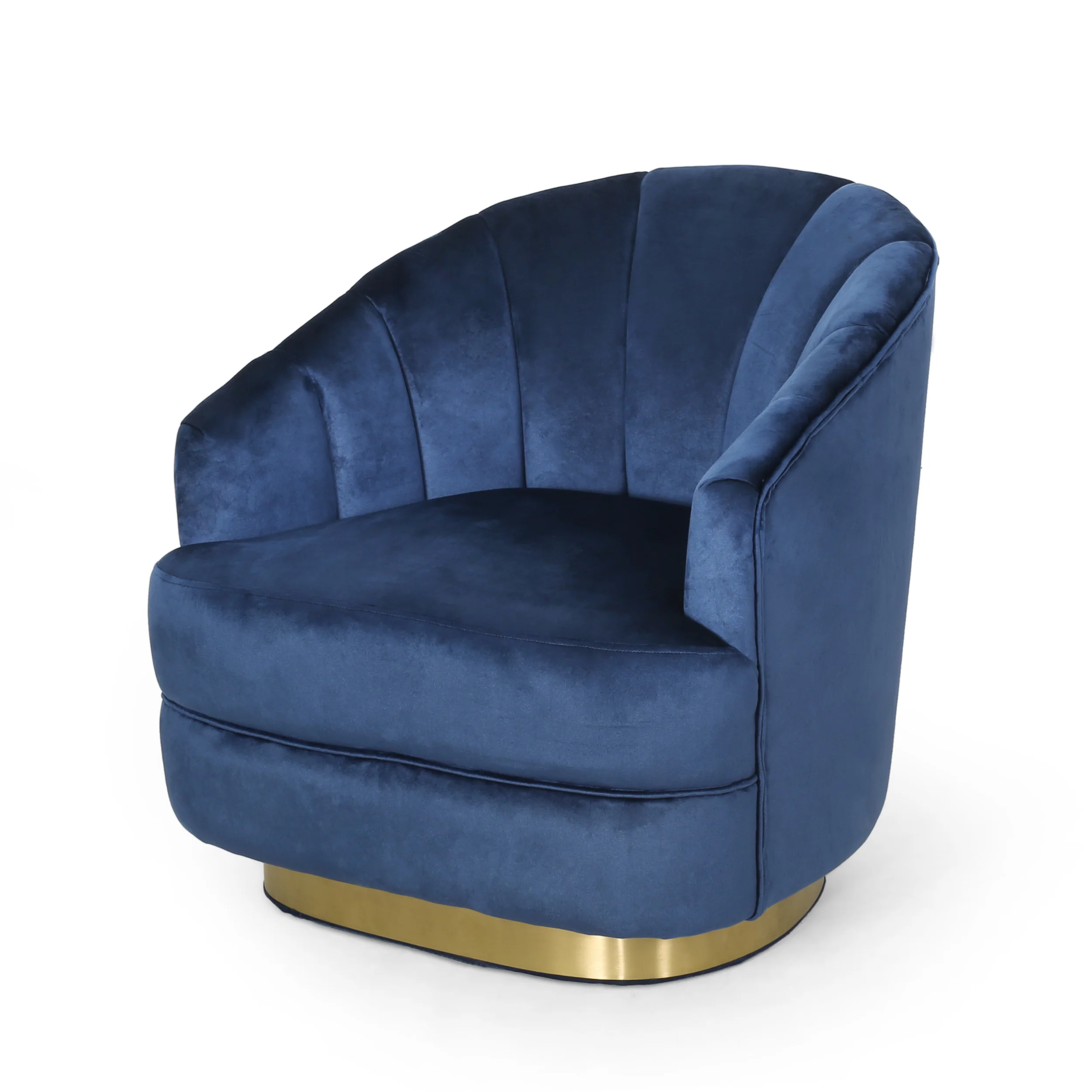 Caily Modern Glam Channel Stitch Velvet Club Chair - furnishings
