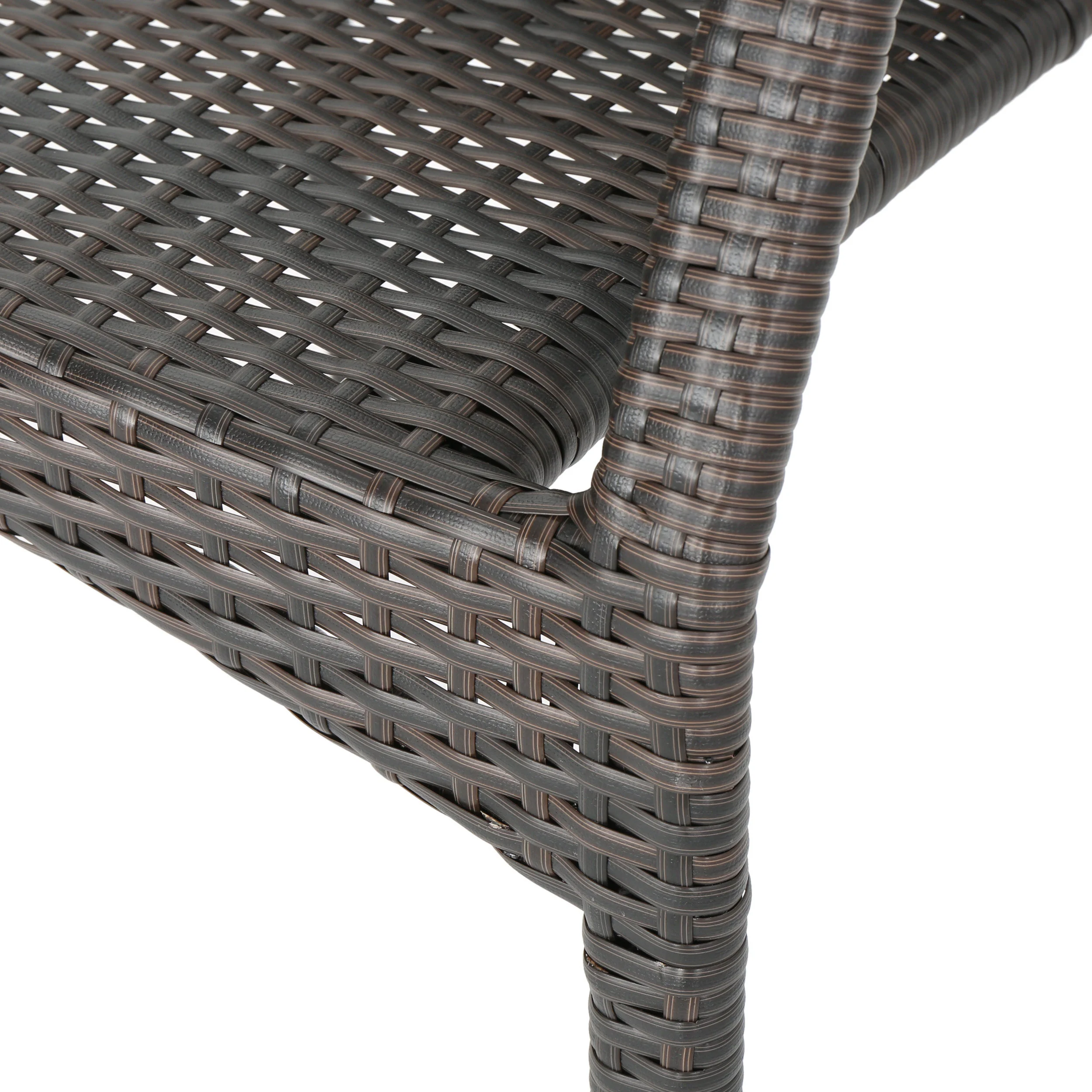 Alexi Outdoor Transitional 7-Piece Multi-Brown Wicker Dining Set with Arm Chairs - furnishings