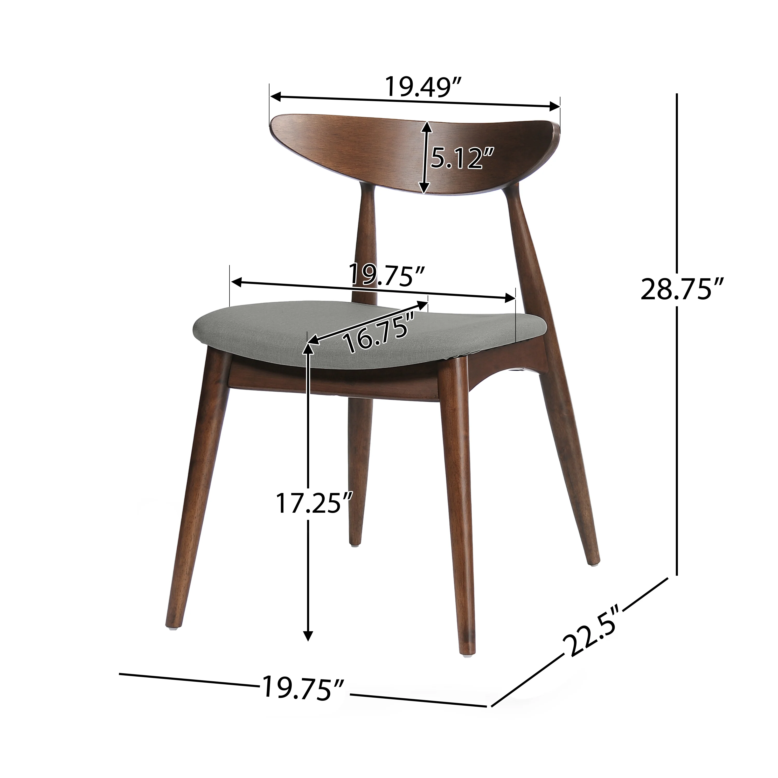 Issaic Mid-Century Modern Design Wood Dining Chairs (Set of 2) - furnishings