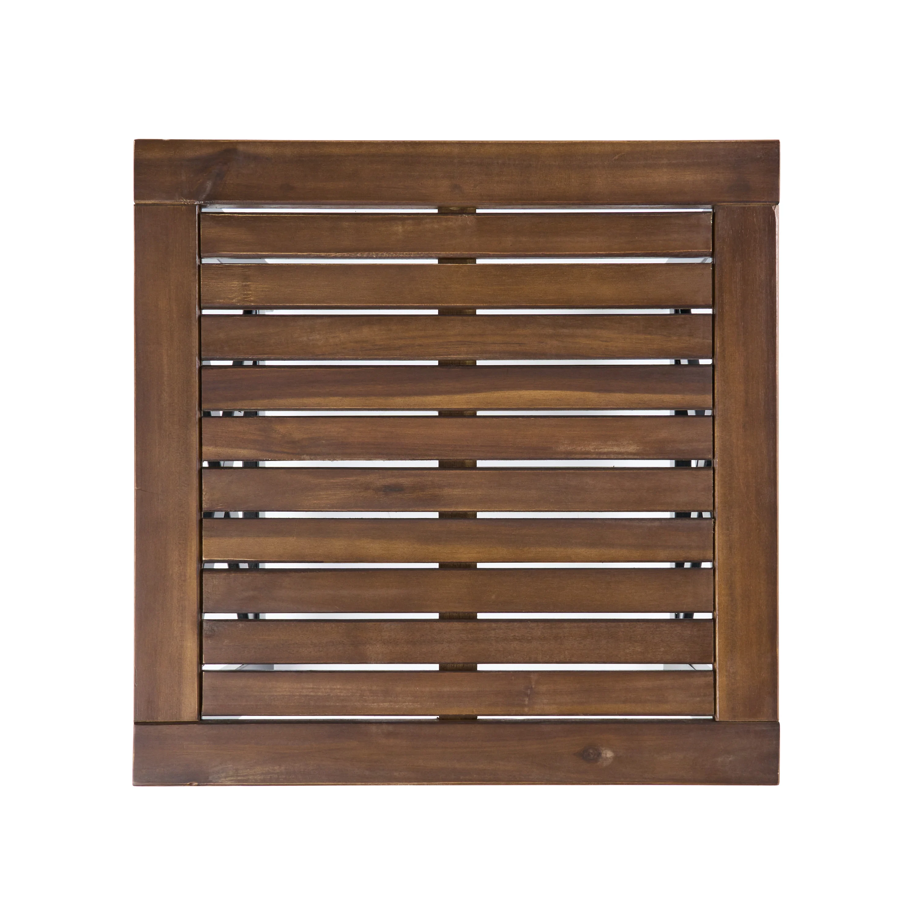 Jean Farmhouse X-Frame Acacia Wood End Table with Slat Top - furnishings