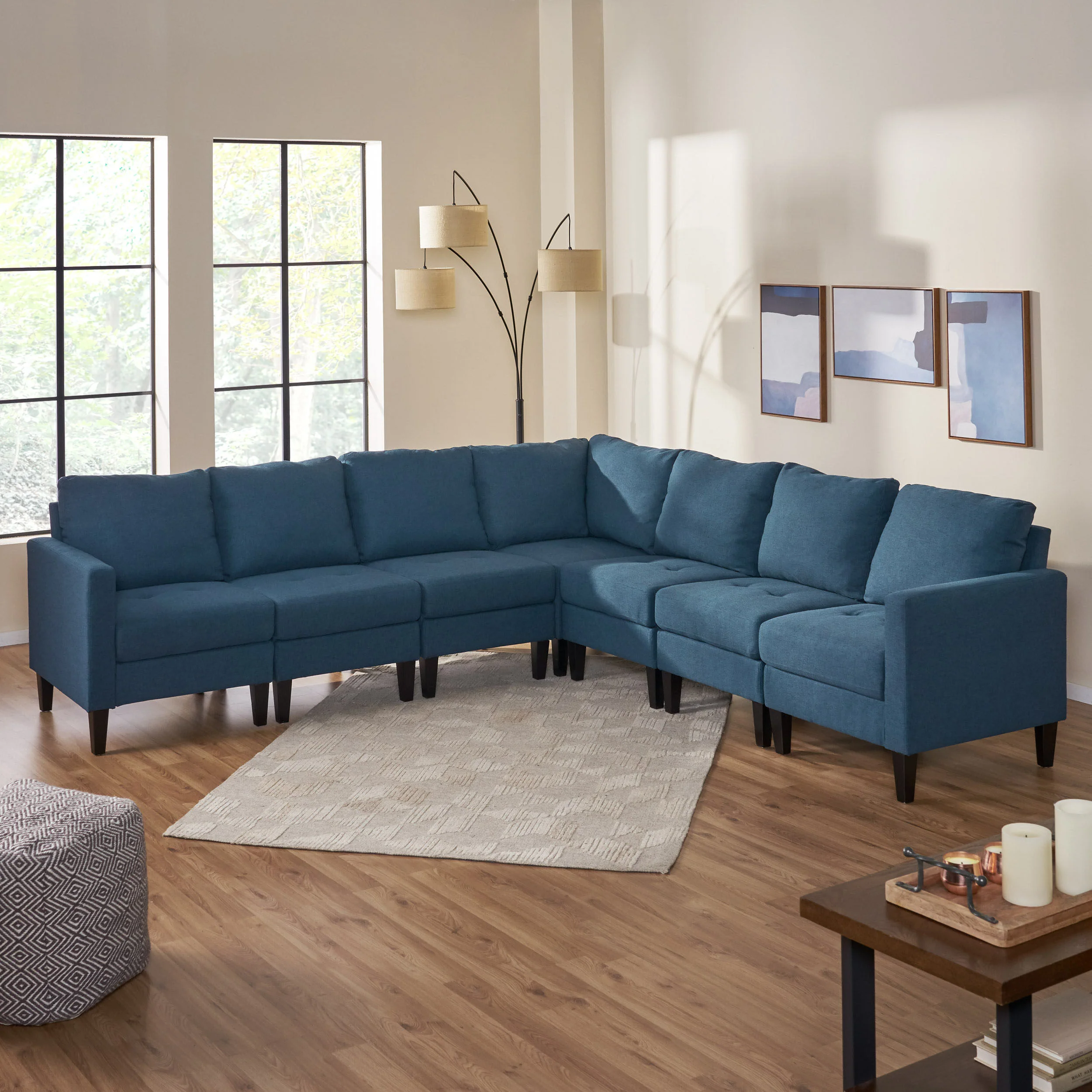 Bridger 7 Piece Versatile Fabric Sectional Couch - furnishings