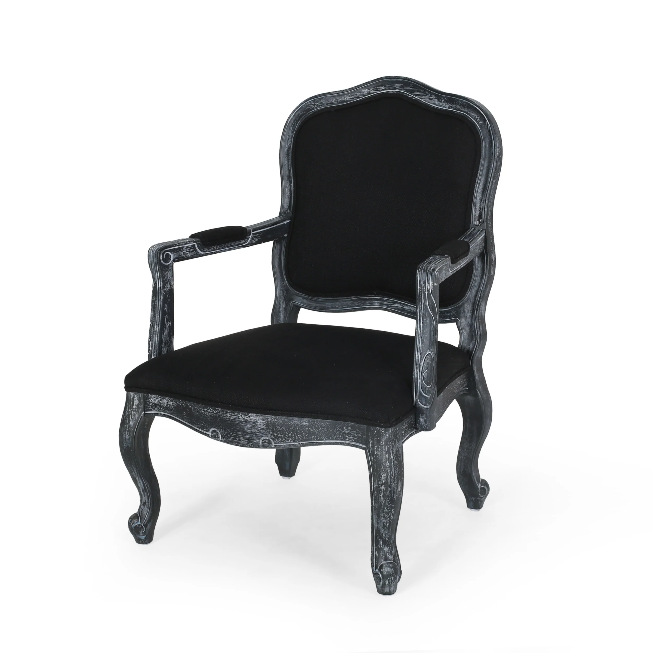 Stene French Country Wood Upholstered Dining Armchair - furnishings