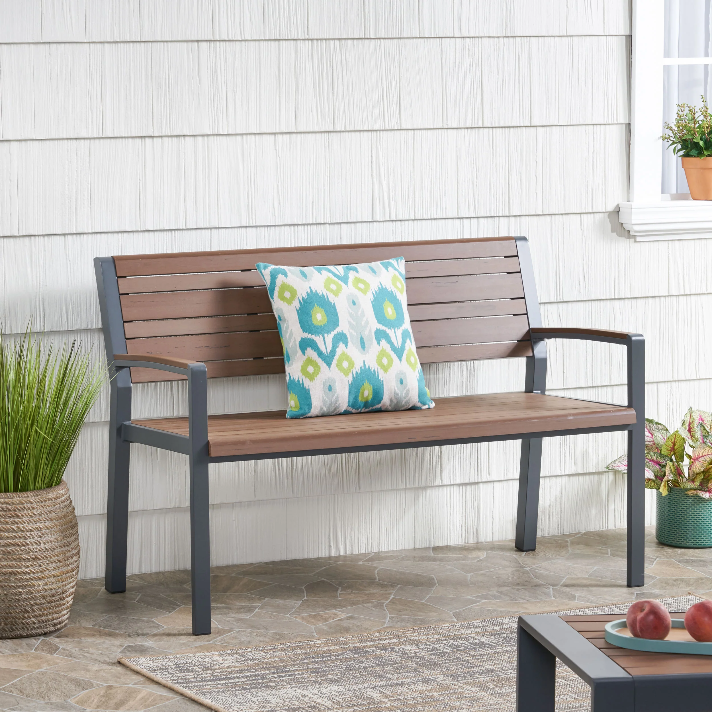 Trimble Outdoor Aluminum Bench - furnishings