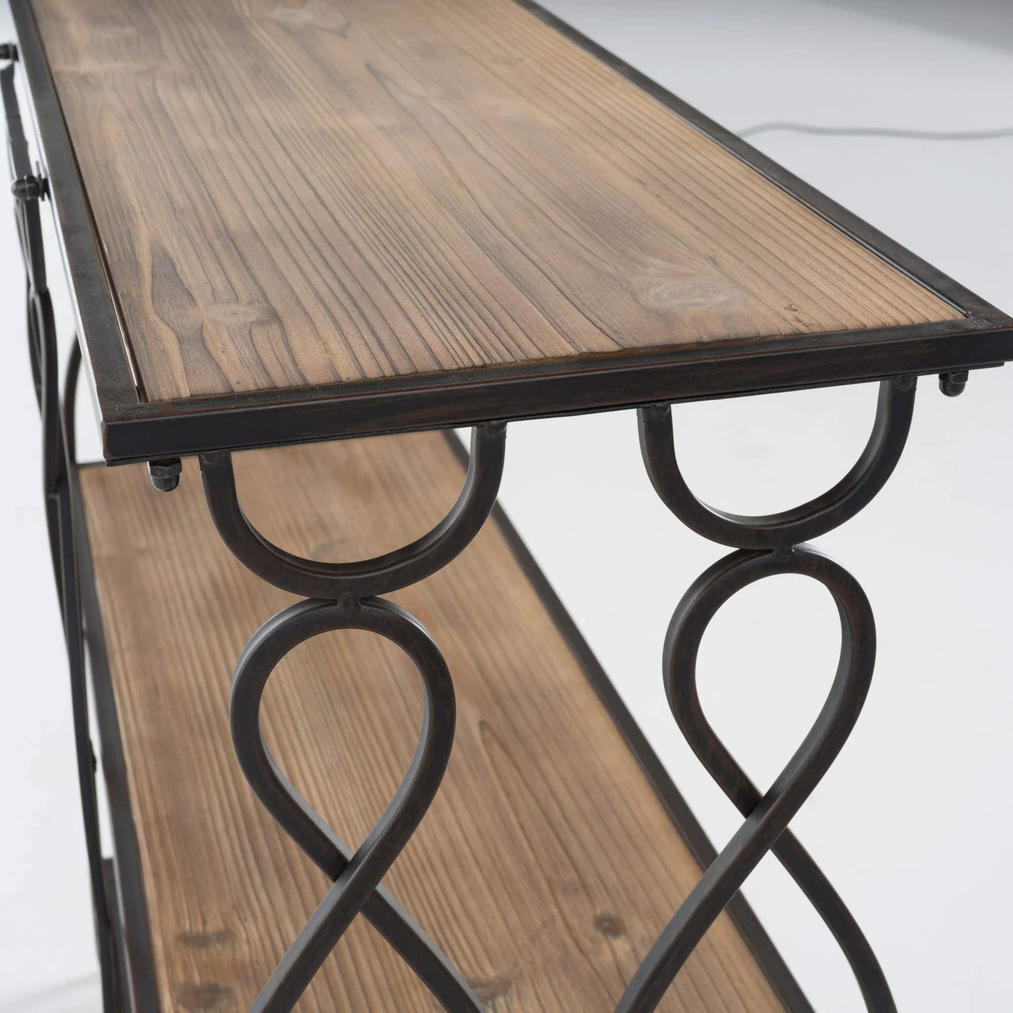 Varcan Modern Industrial 2 Shelf Firwood Bookcase - furnishings