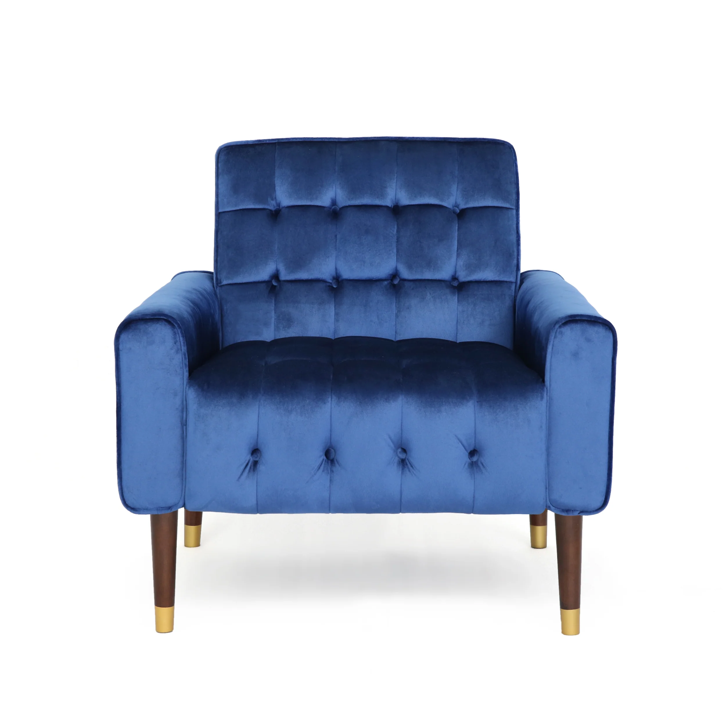 Betsy Velvet Armchair, Modern Glam, Button-Tufted, Waffle Stitching - furnishings