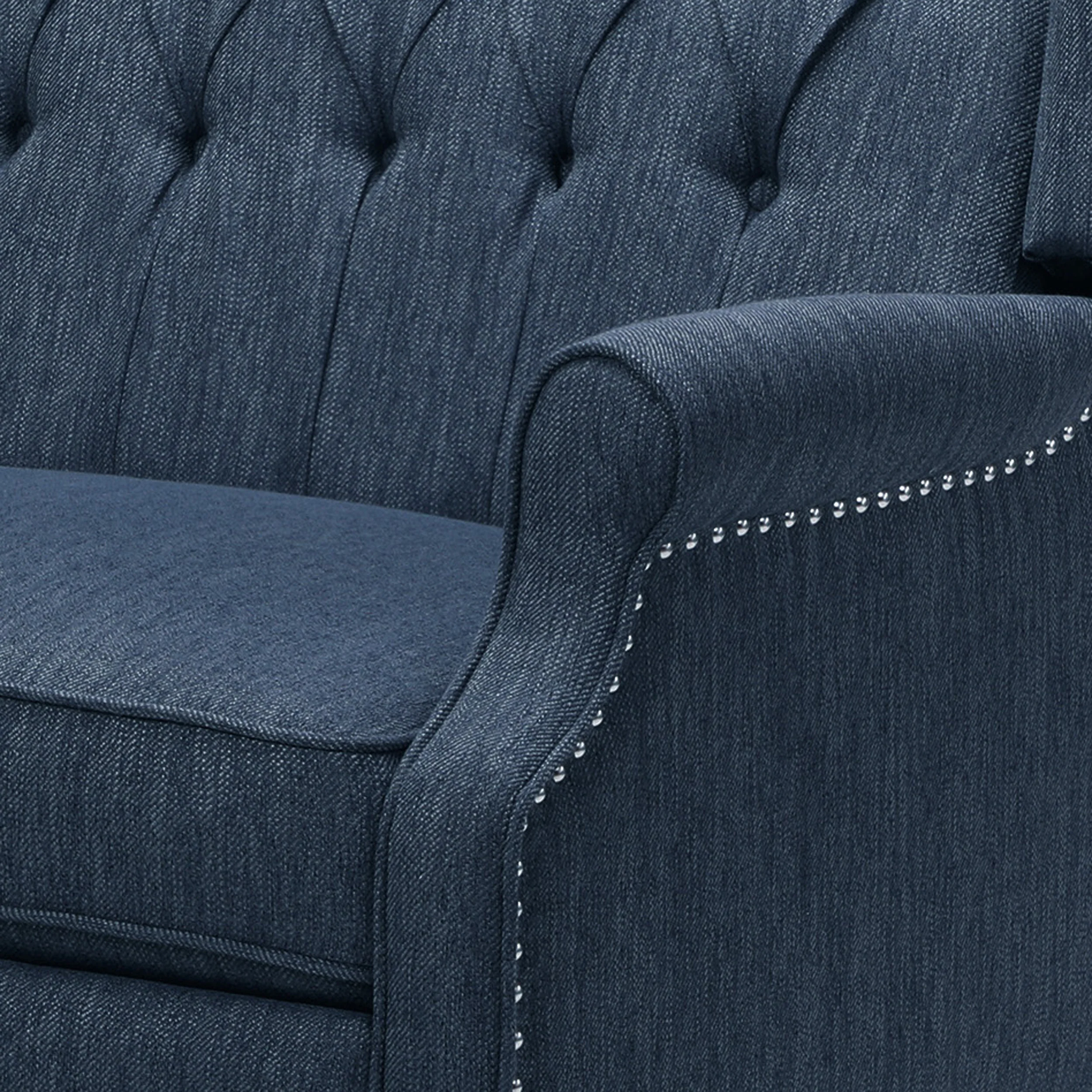 Salome Oversized Tufted Wingback Fabric Push Back Recliner - furnishings