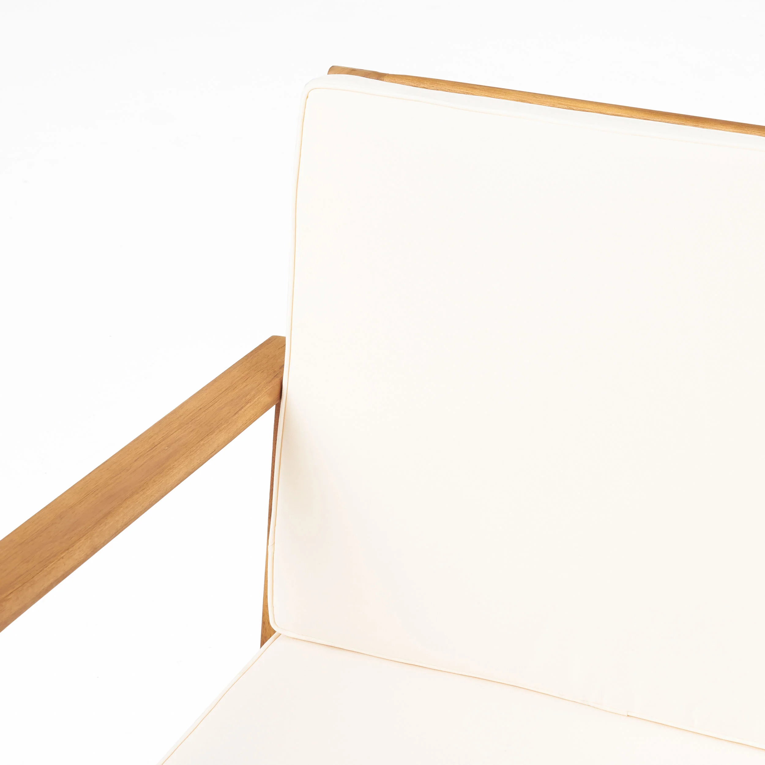 Luna Outdoor Finished Acacia Wood Bench with Water Resistant Fabric Cushion - furnishings