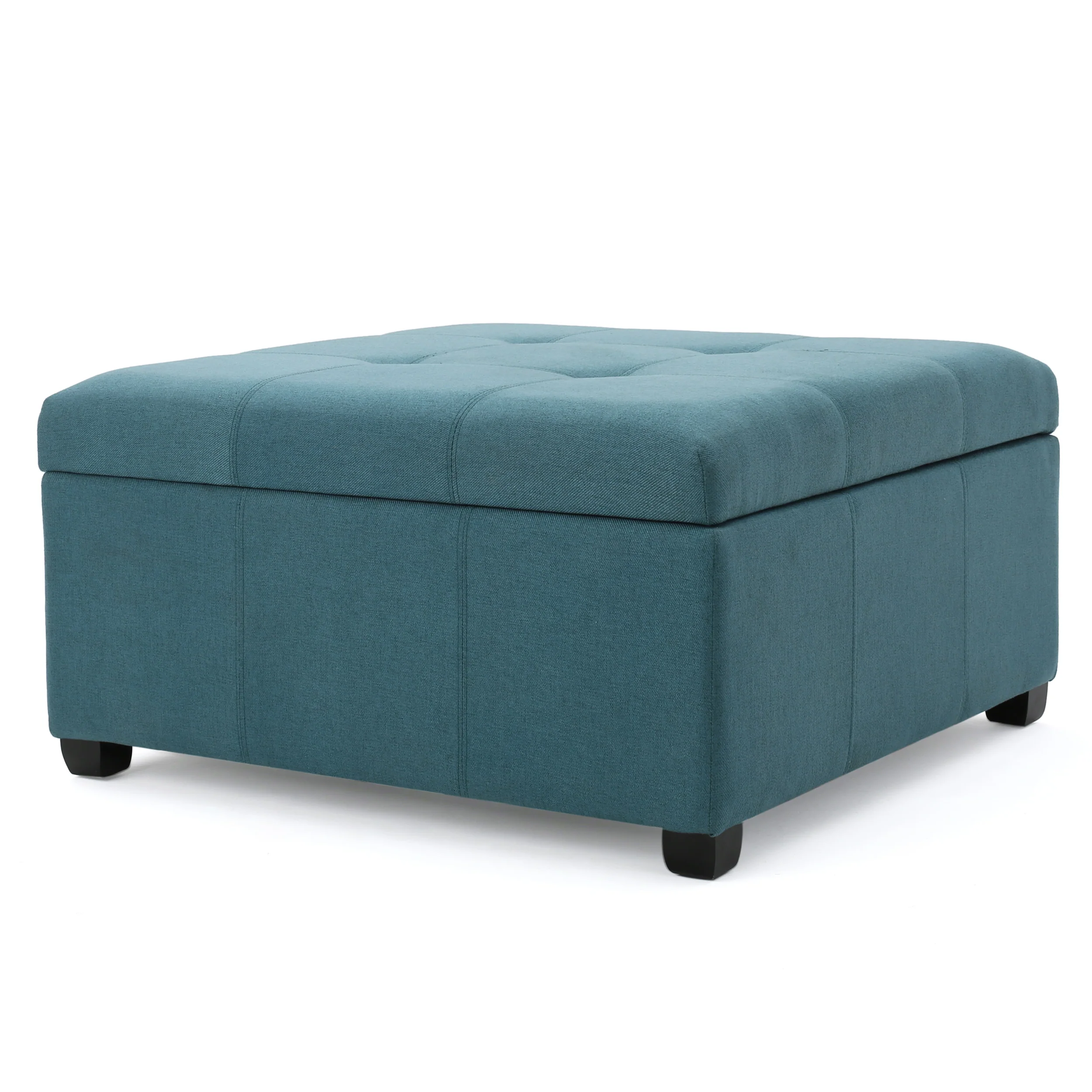 Carlyle Square Tufted Fabric Storage Ottoman Coffee Table - furnishings