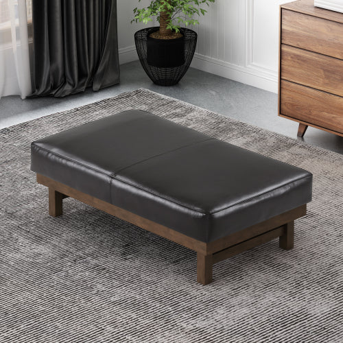 Temzyl temzyl Modern PU Cocktail Ottoman with Wood Frame - furnishings